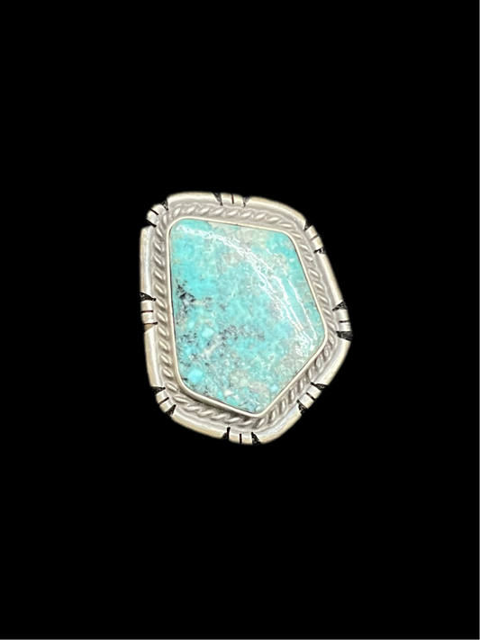 7.0 Sonoran Turquoise Ring by Dave Skeets, Navajo