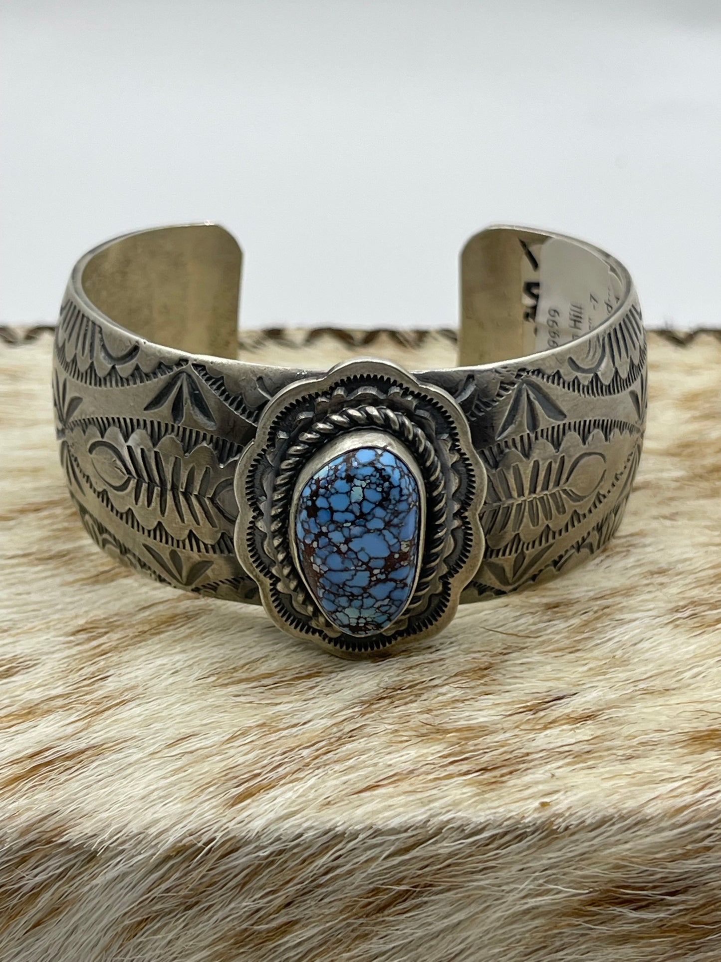 Golden Hill Turquoise 6”-7 1/2” Cuff by Boyd Ashley, Navajo