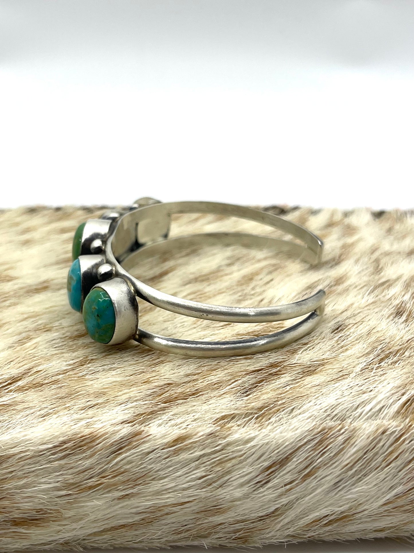 5.5”-7” Stone Turquoise Cuff by Augustine Largo, Navajo