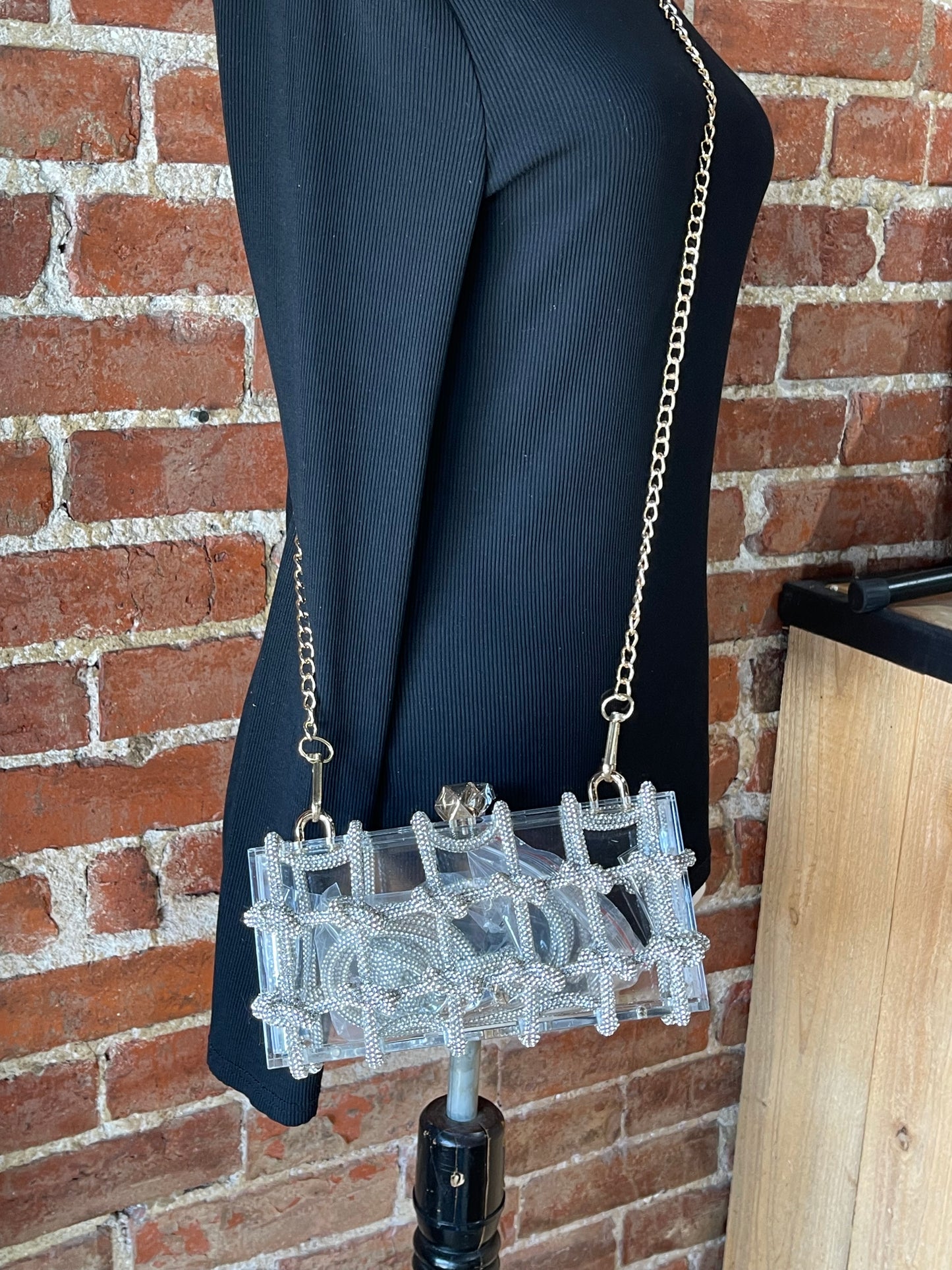 Clear Diamond Rope Purse