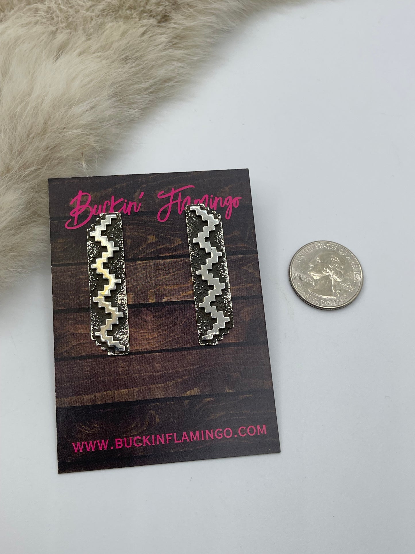 Post Earrings by Marie Jackson, Navajo