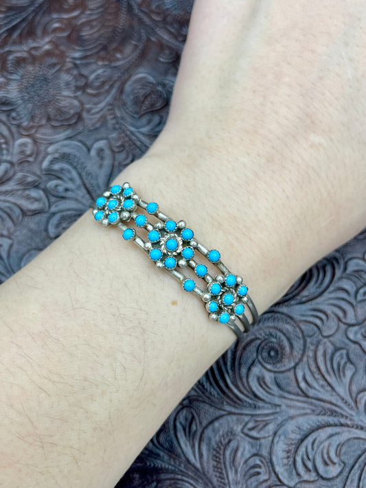 5.5" - 7" Zuni Flower Snake Eye Cuff