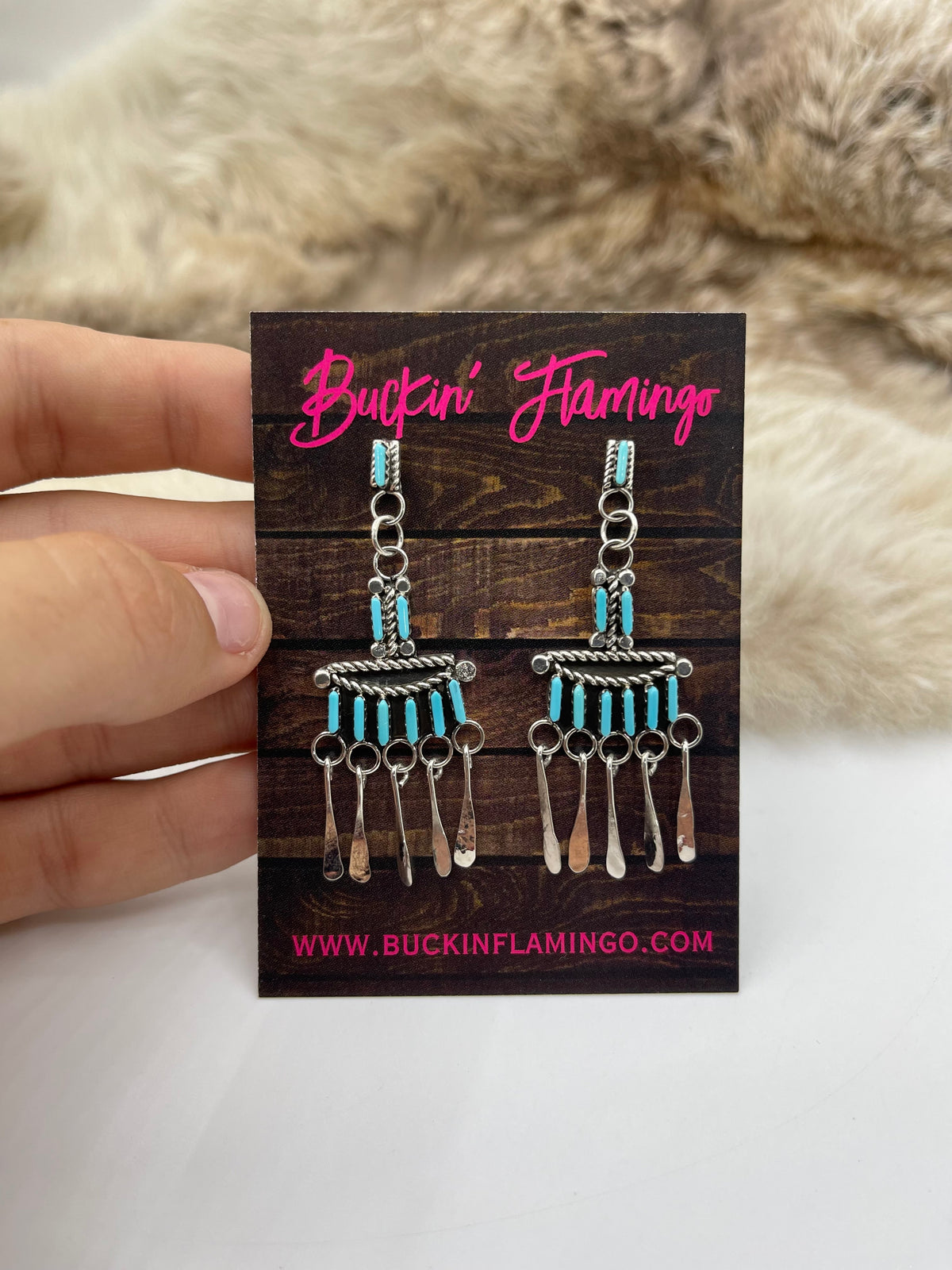 Zuni Needlepoint Chandelier Earrings by Michelle Peina