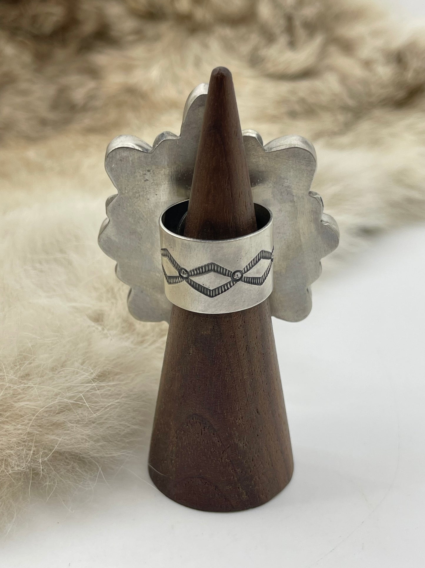 Adjustable (6.0-11.0) Golden Hills Cluster Ring by Thompson Piaso, Navajo