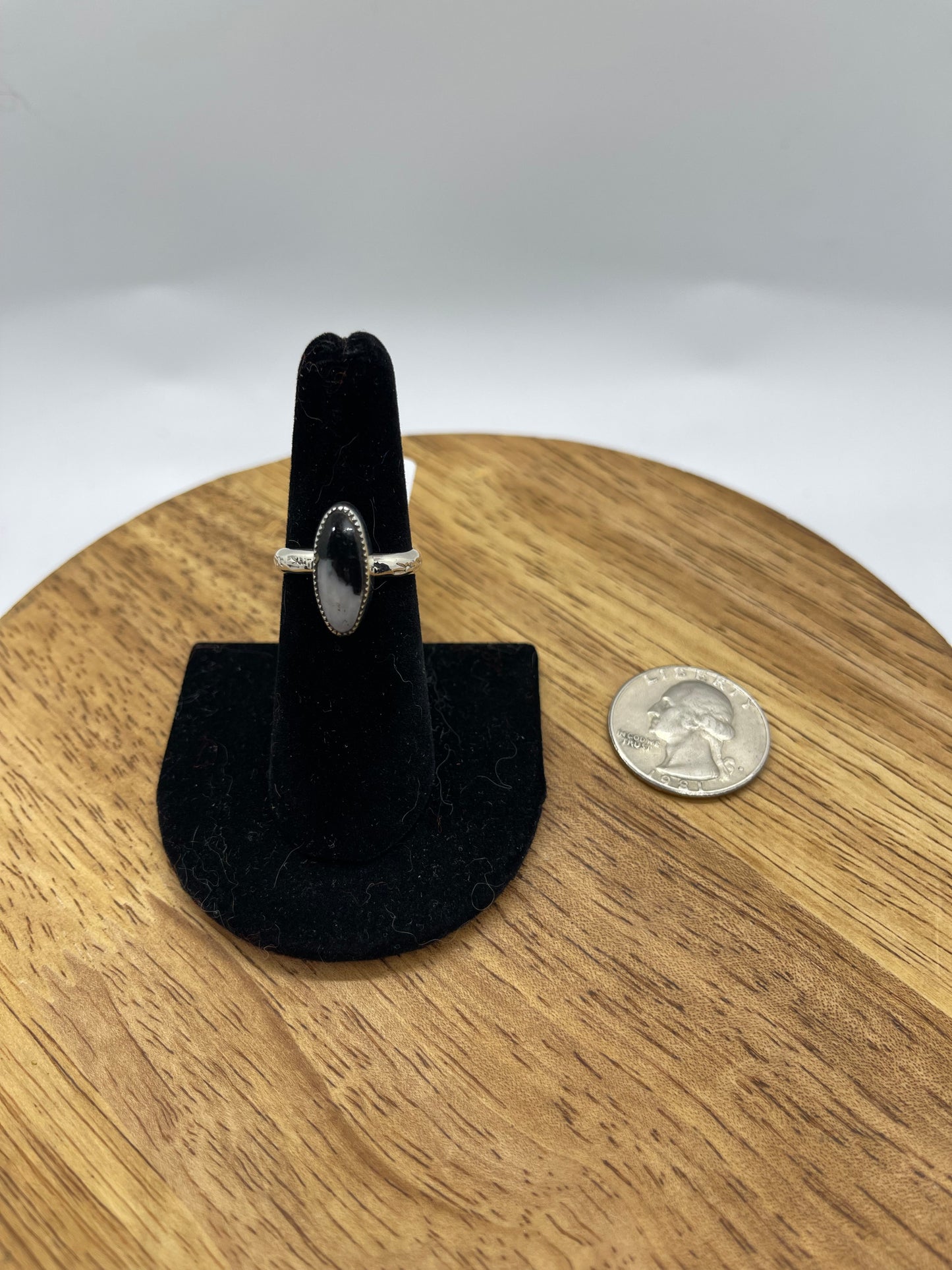 5.0 White Buffalo Ring by Arlene Lewis, Navajo
