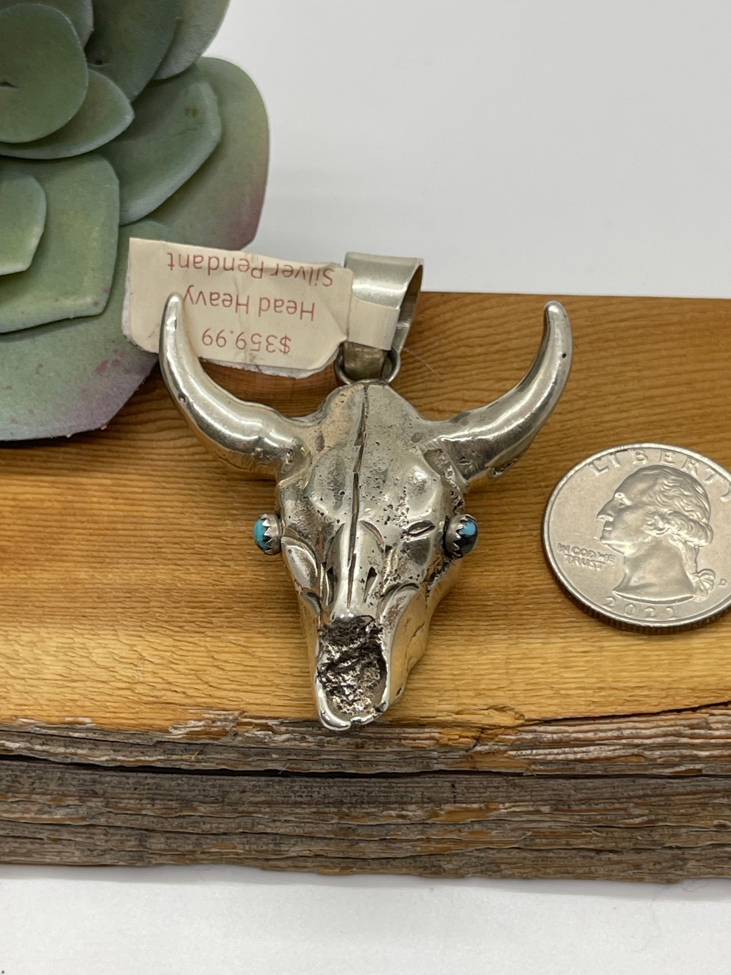 Head Heavy Silver Pendant with a 13mm Bale Marked RL, Navajo