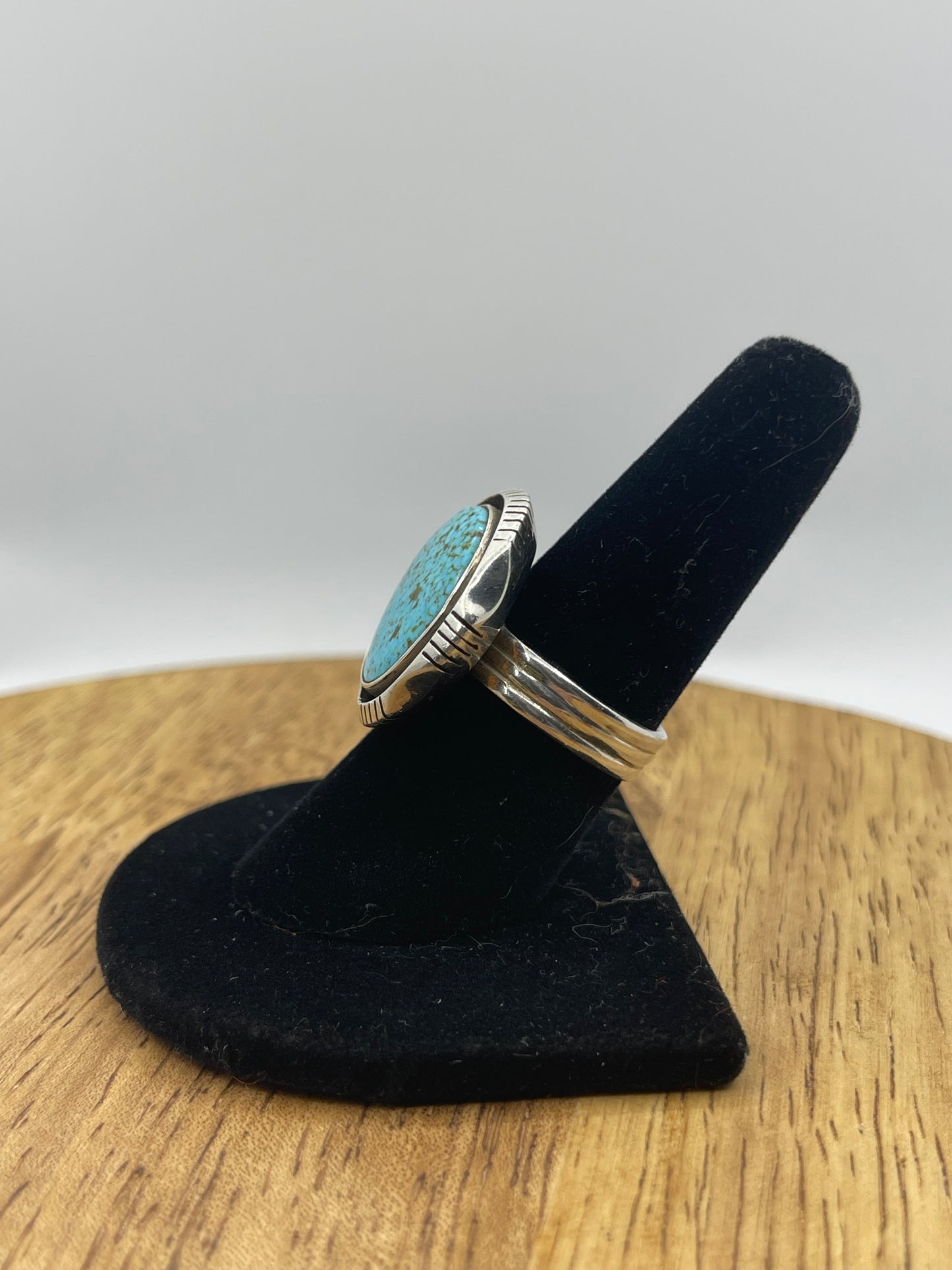 8.0 Round Kingman Turquoise Ring