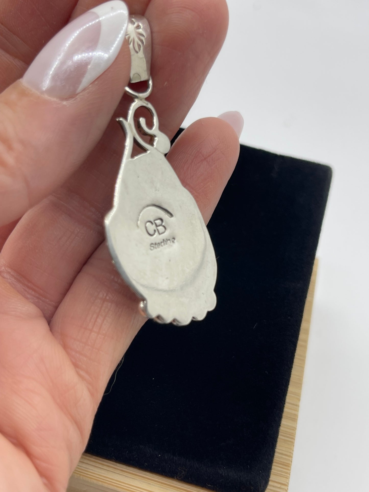 Sleeping Beauty Turquoise Pendant with a 6.7mm Bale by Charlie Bowie, Navajo