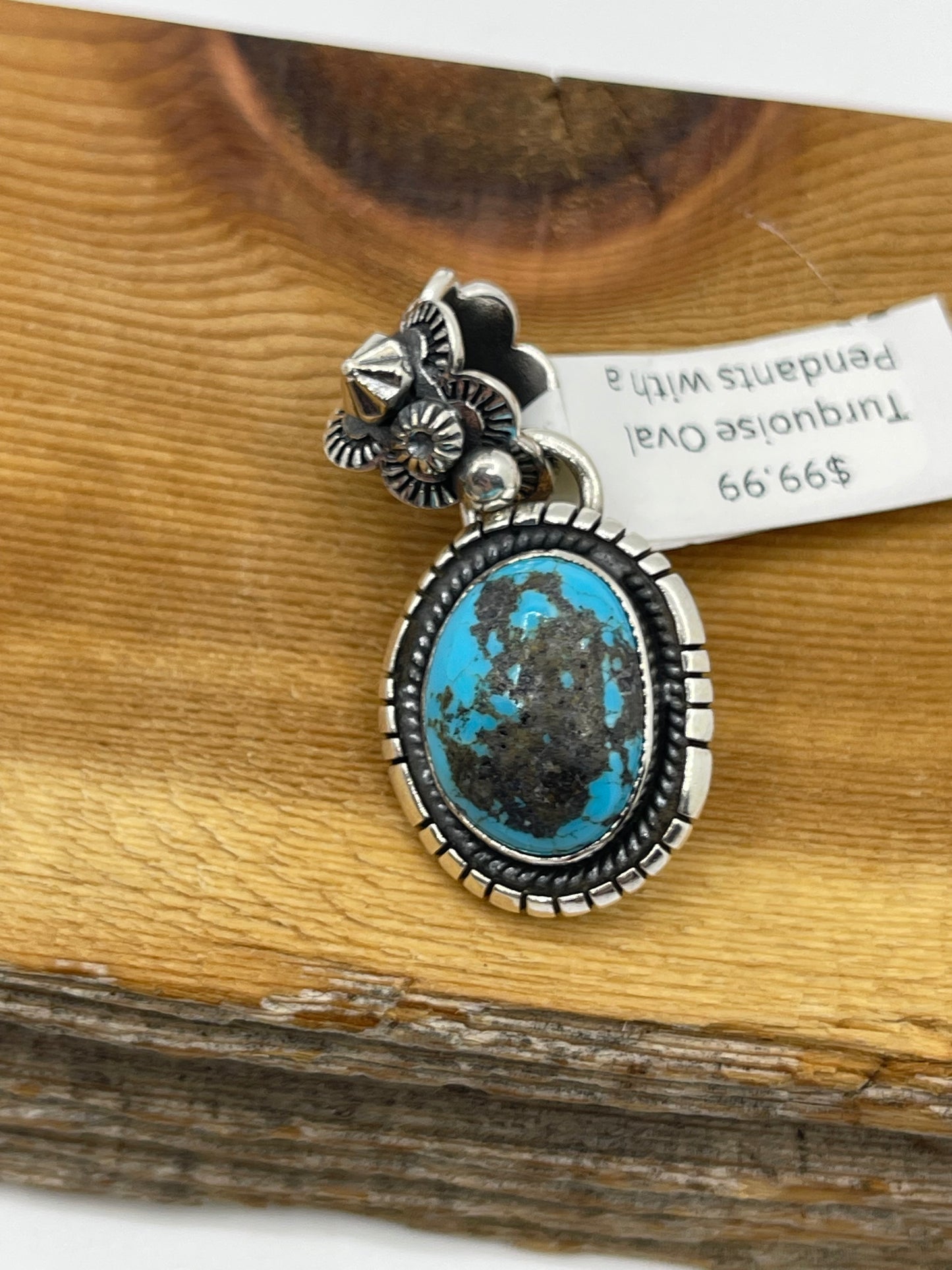 Turquoise Oval Pendants with a 7.5mm Bale by Zia