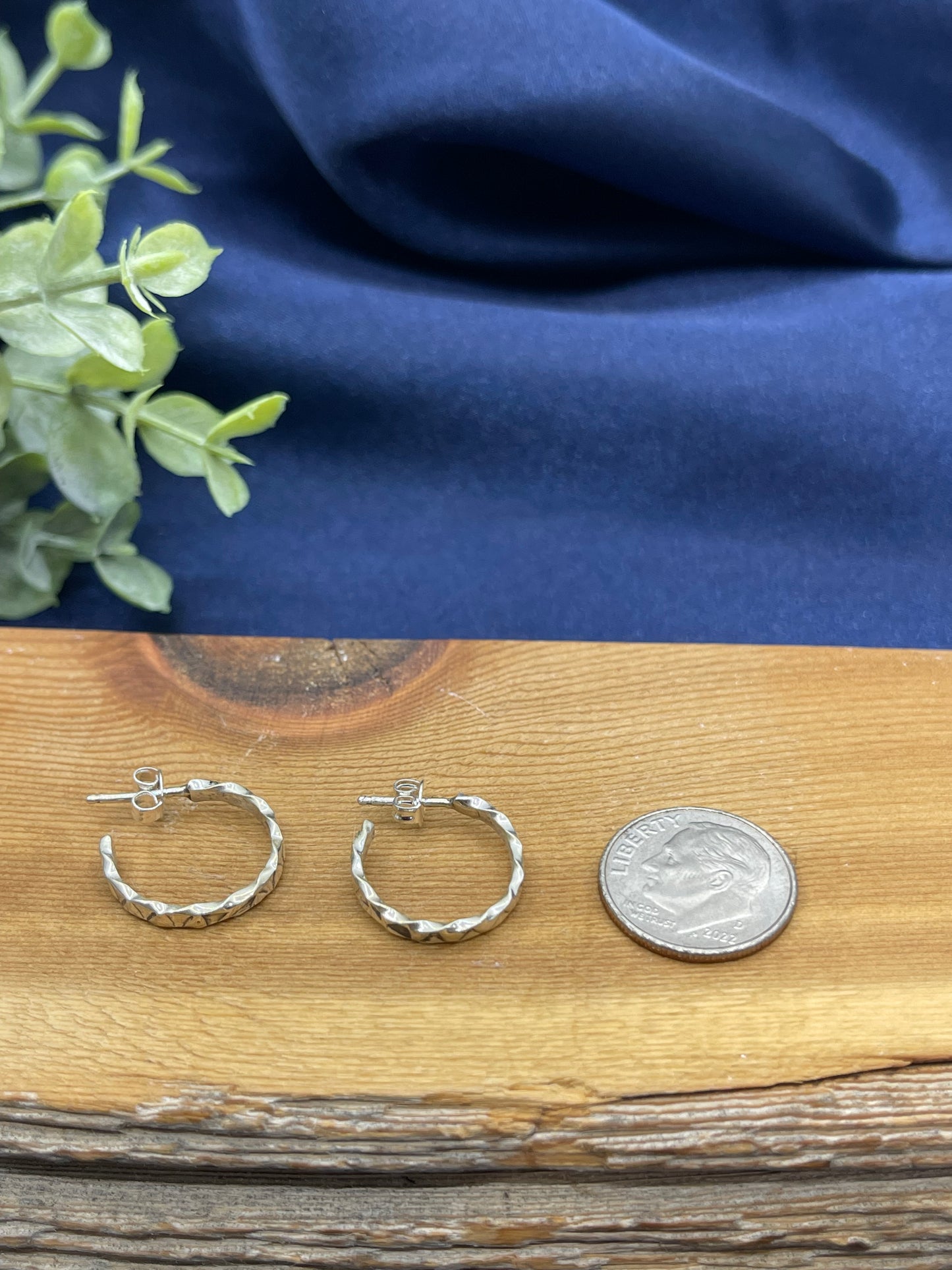 Small Stamped Hoop Earrings