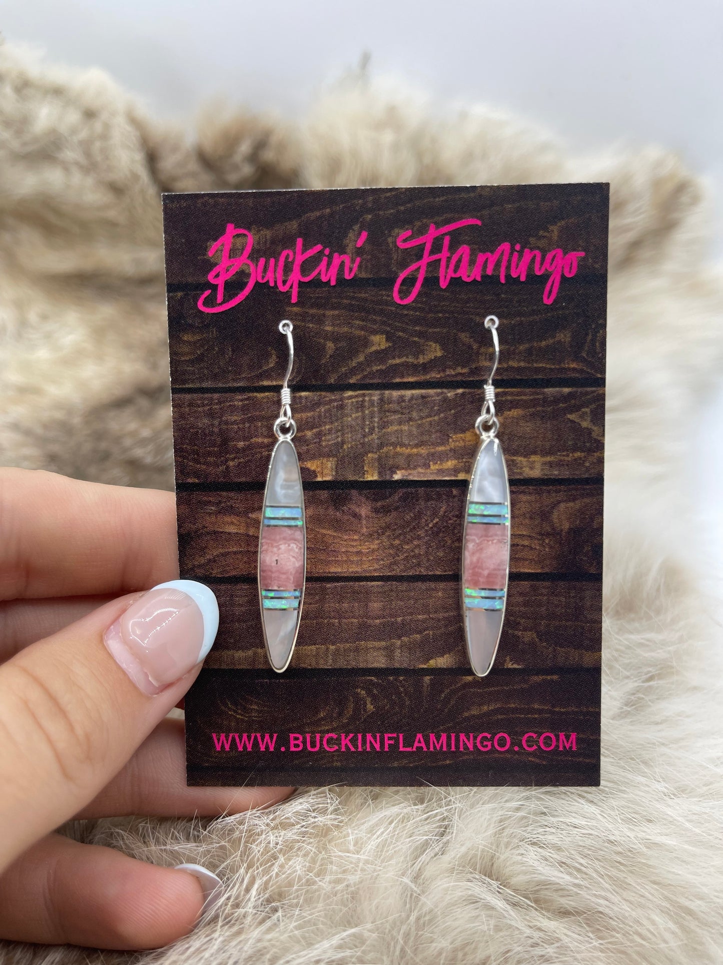 Multi Stone Inlay Dangle Earrings by James Manygoats, Navajo