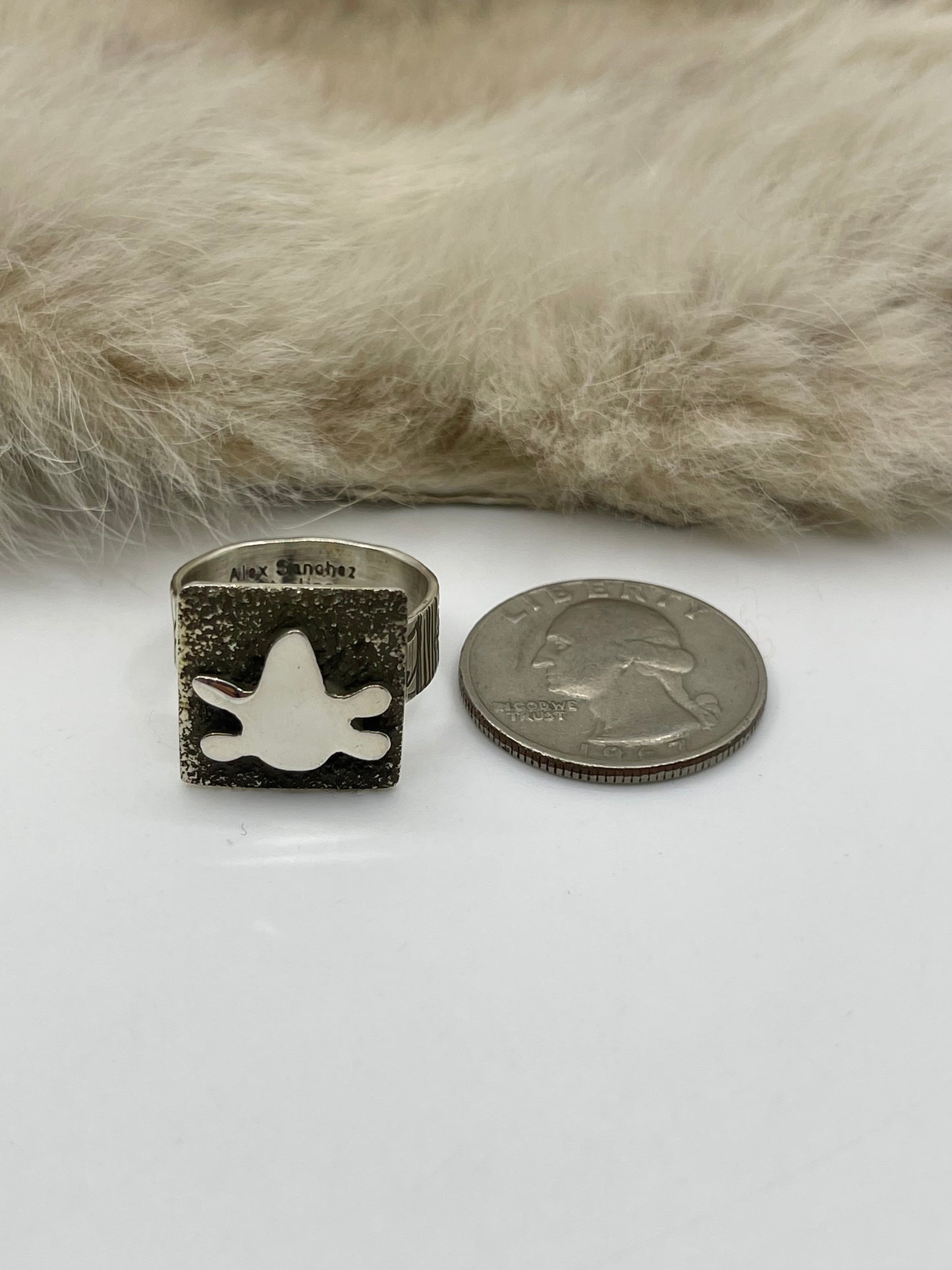 Adjustable 7.0-12.0 Turtle Mini Petroglyph by Alex Sanchez, Navajo