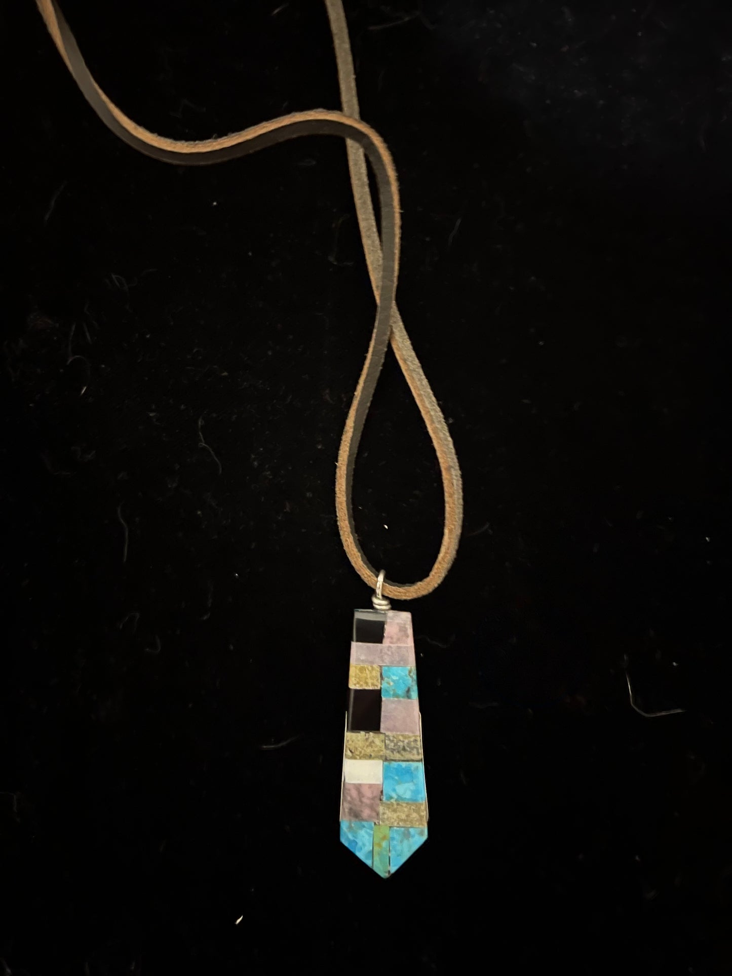 24" Hand Cut Multi Stone Necklace by Jolene Bird, Santo Domingo
