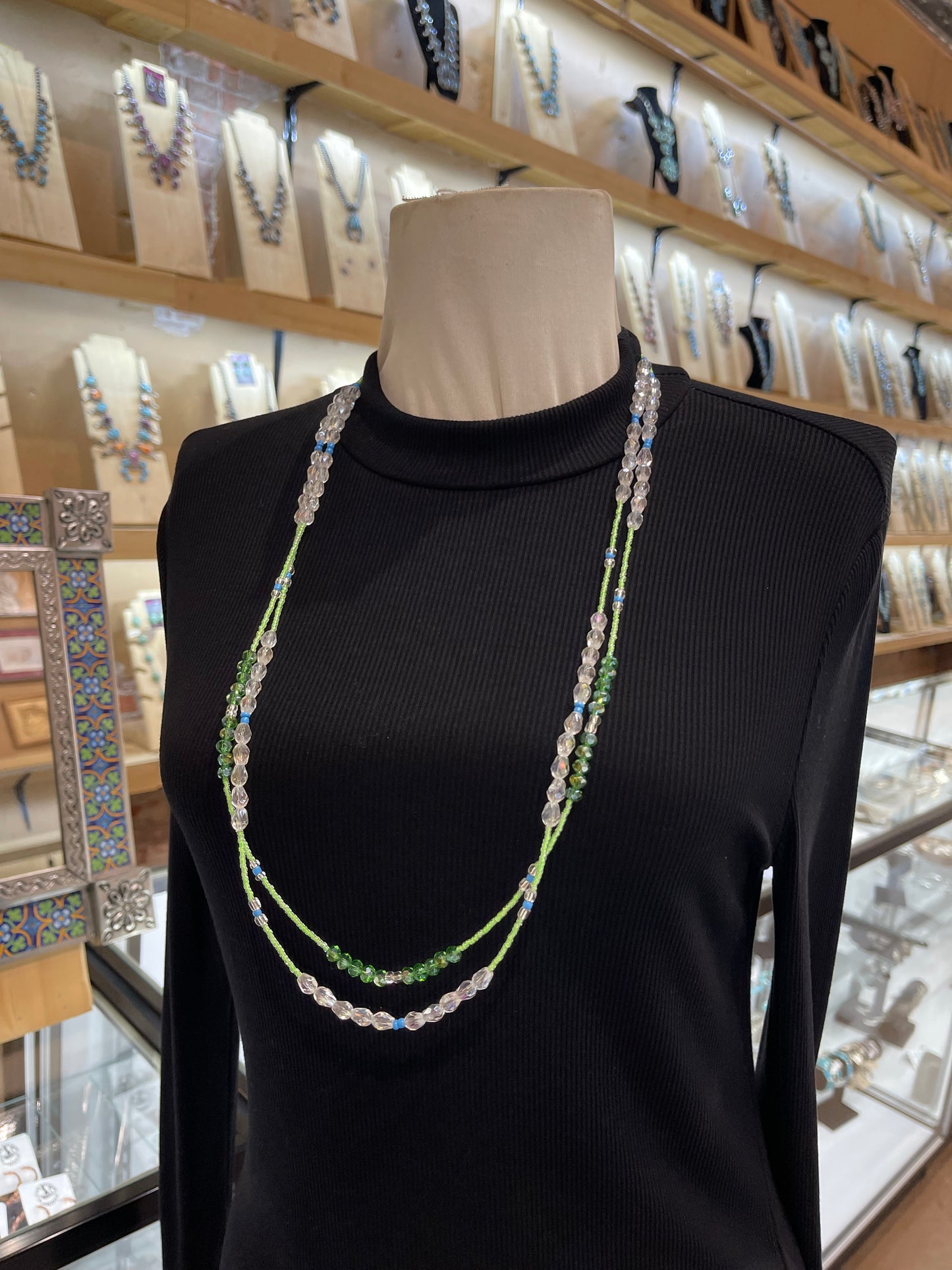 30” Beaded Necklace and Earring Set by Lillian & Vernon Steele, Apache
