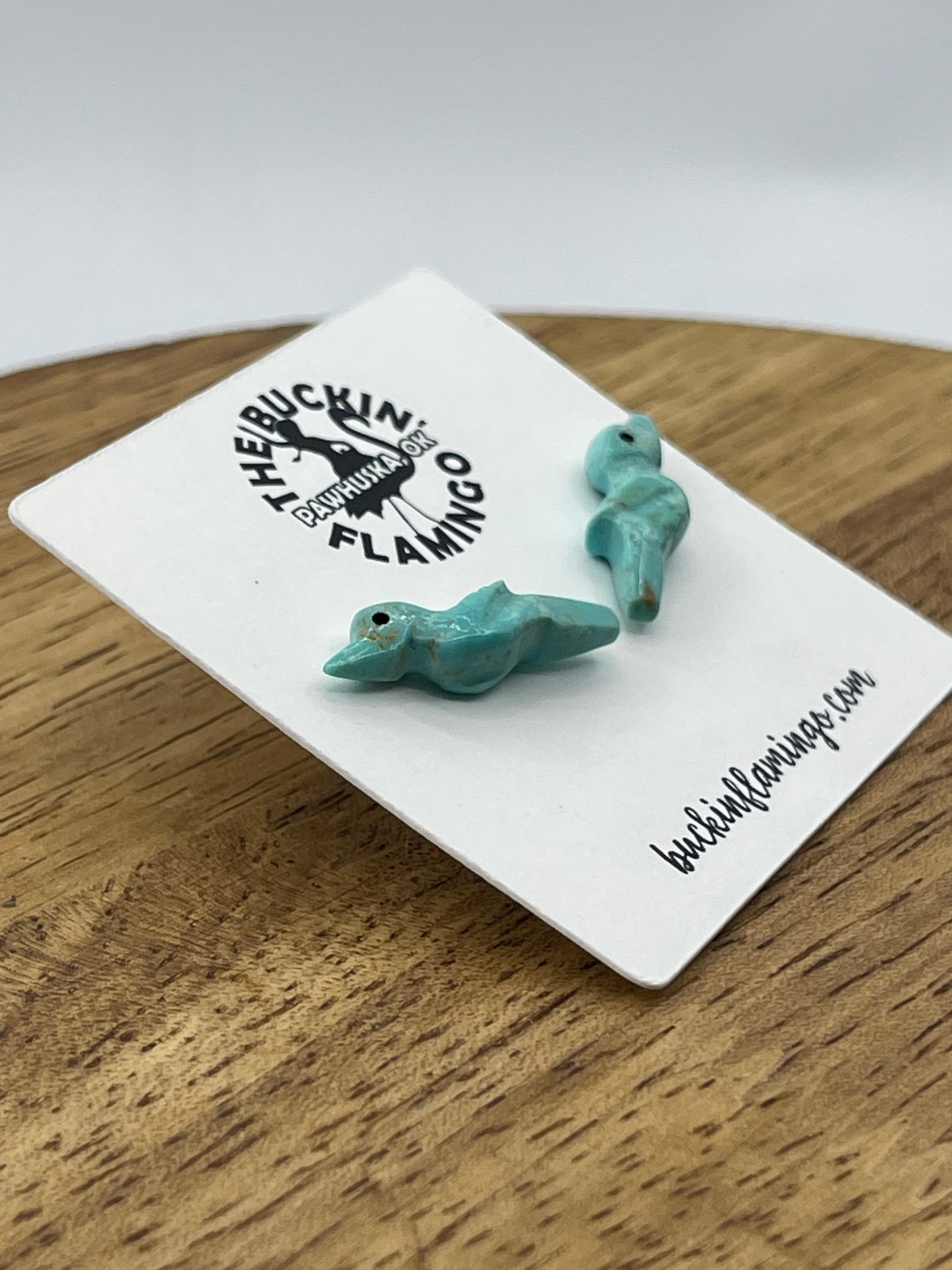 Turquoise Fetish Post Earrings by Marvilita Phillips, Zuni