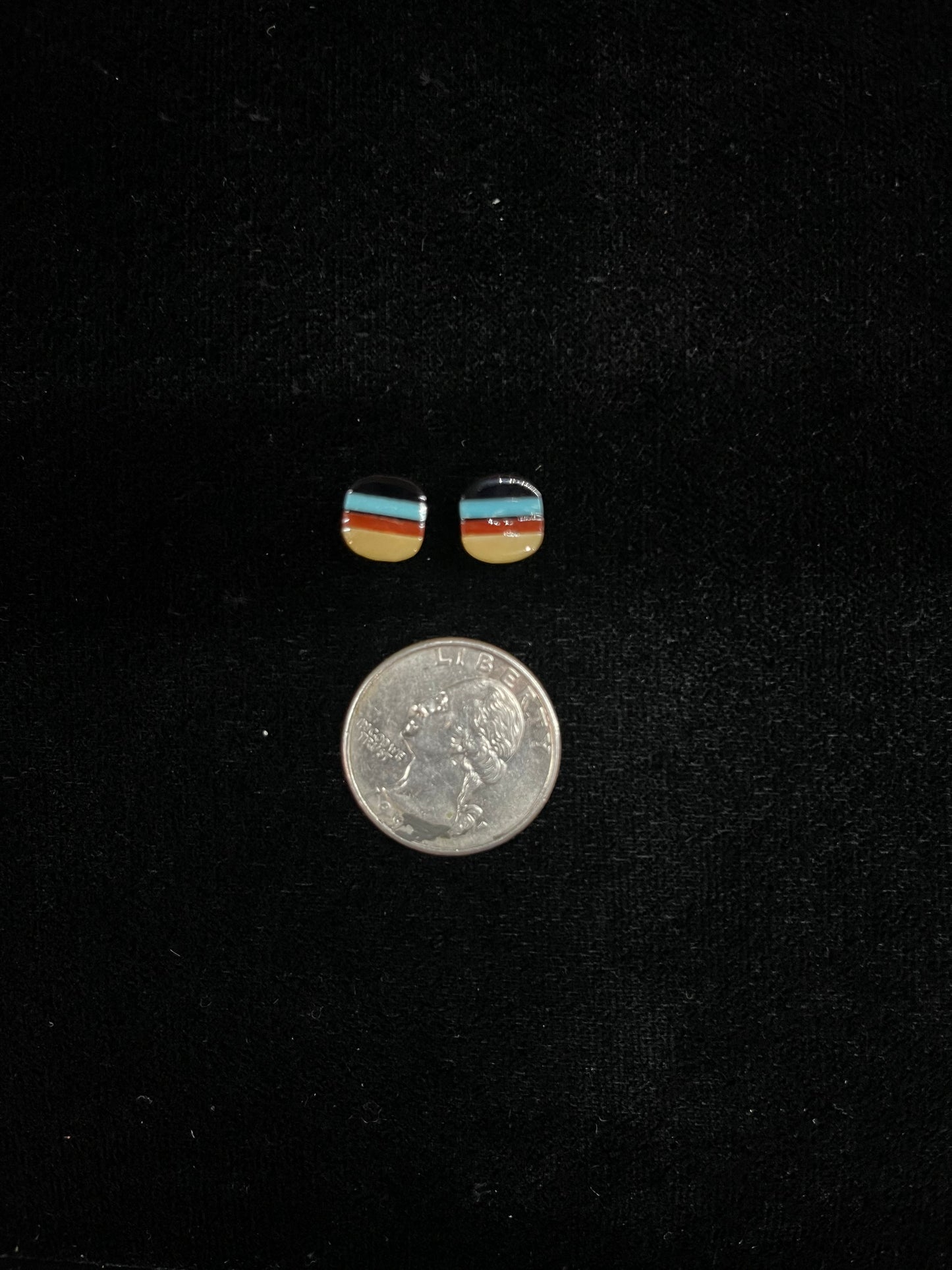 Multi-Stone Zuni Inlay Stud Earrings