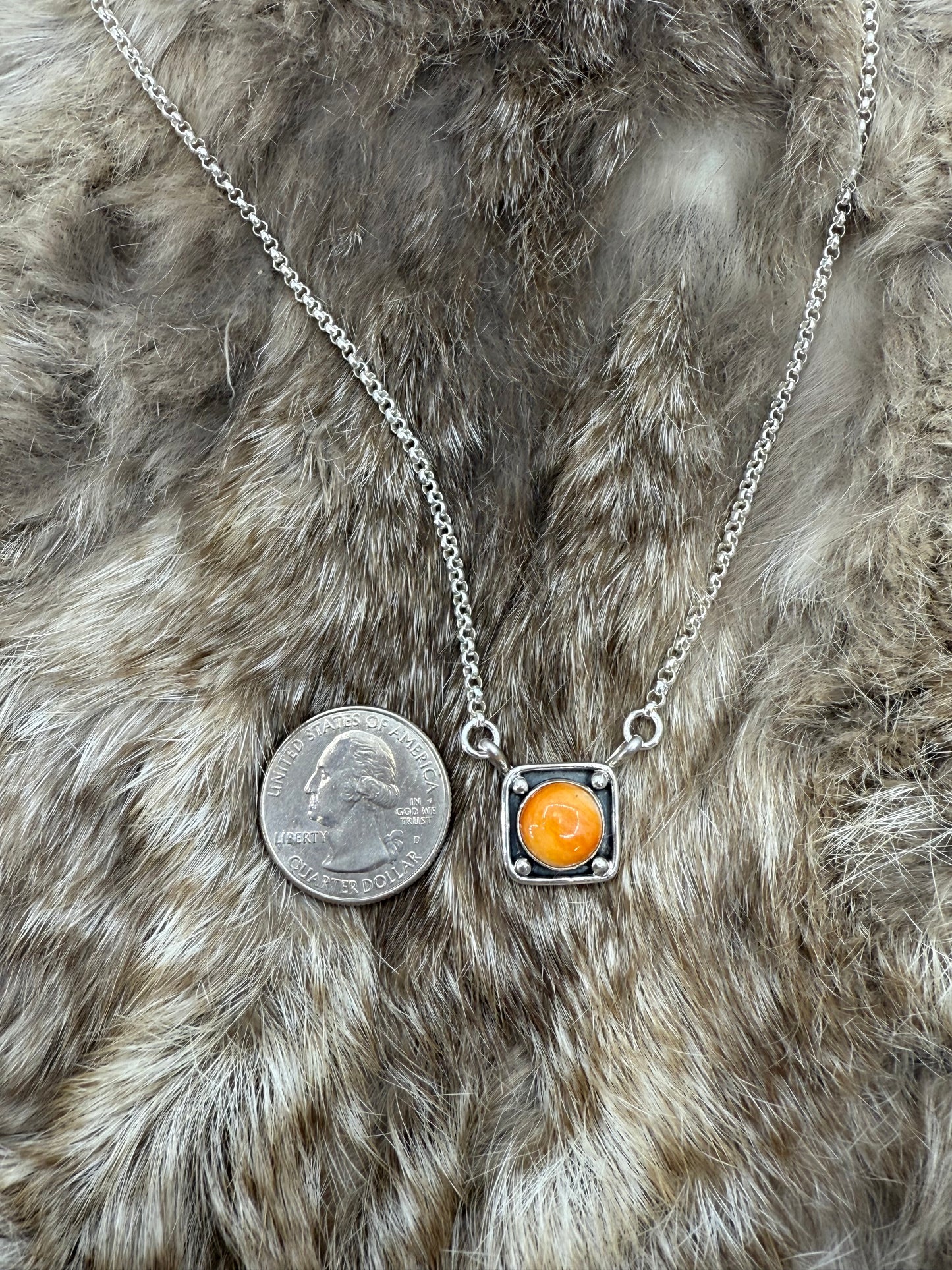 17" Orange Spiny Oyster Necklace