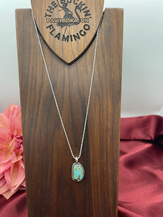 24" Kingman Turquoise Pendant Necklace