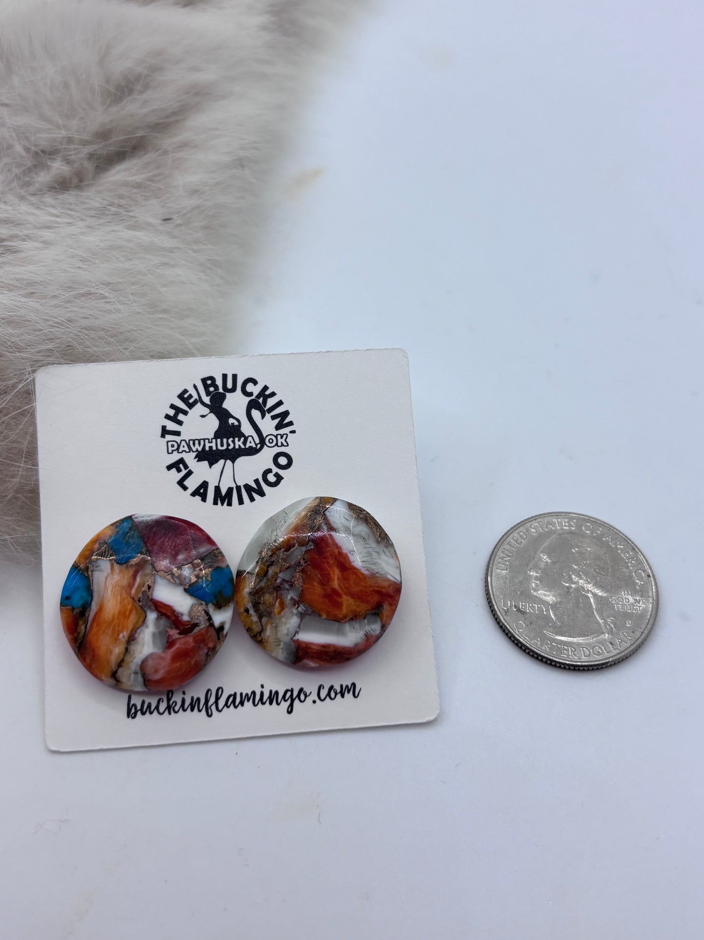 Round Orange Crush Earrings by Joe & JoAnn Garcia, Santo Domingo