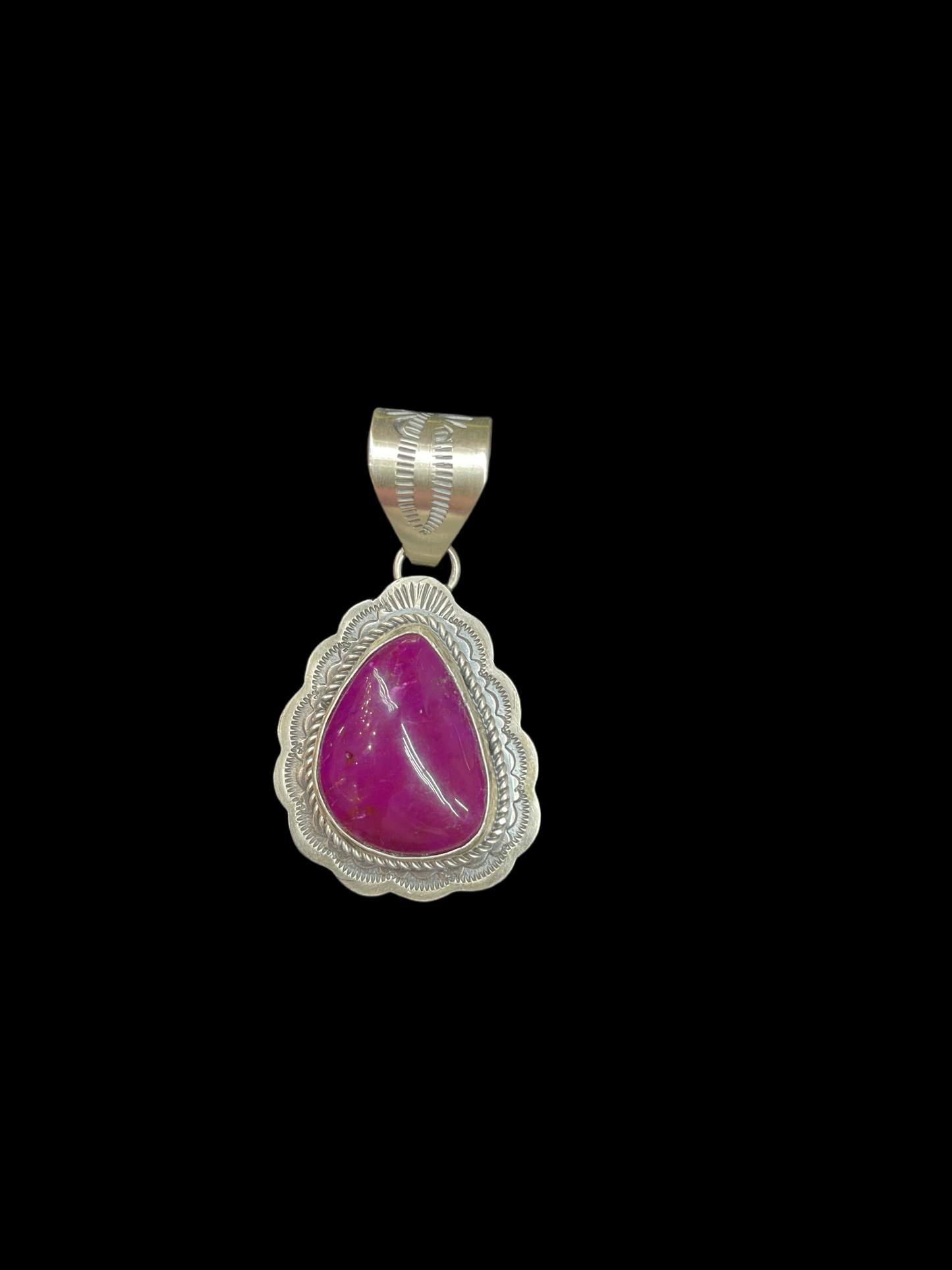 Sugilite Pendant by Gilbert Platero, Navajo