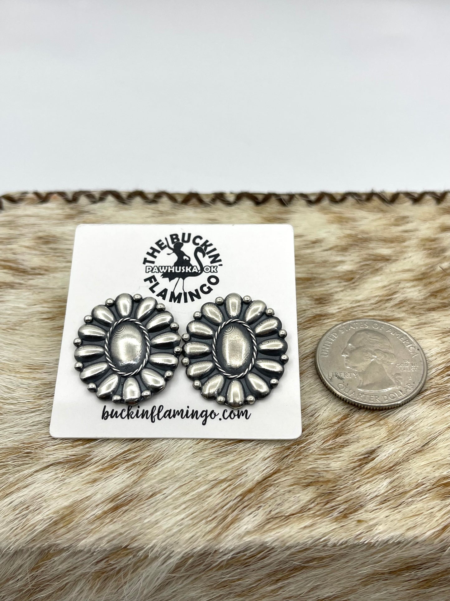 Silver Cluster Top Post Earrings by Jimson Belin, Navajo