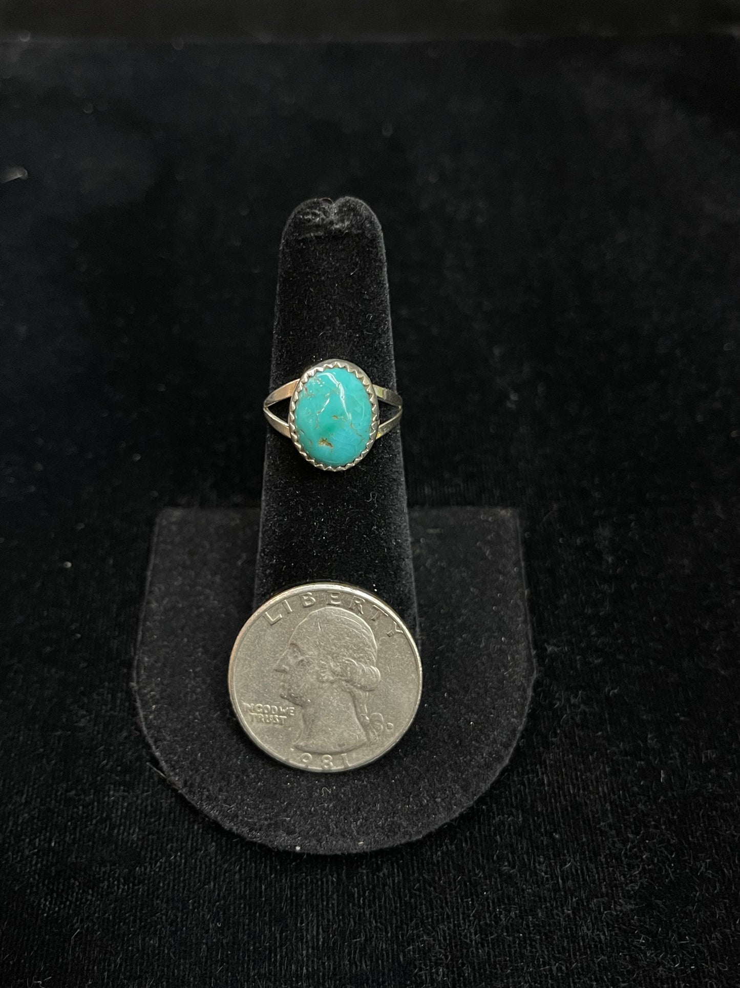 5.0 Turquoise Ring by Letricia Largo, Navajo