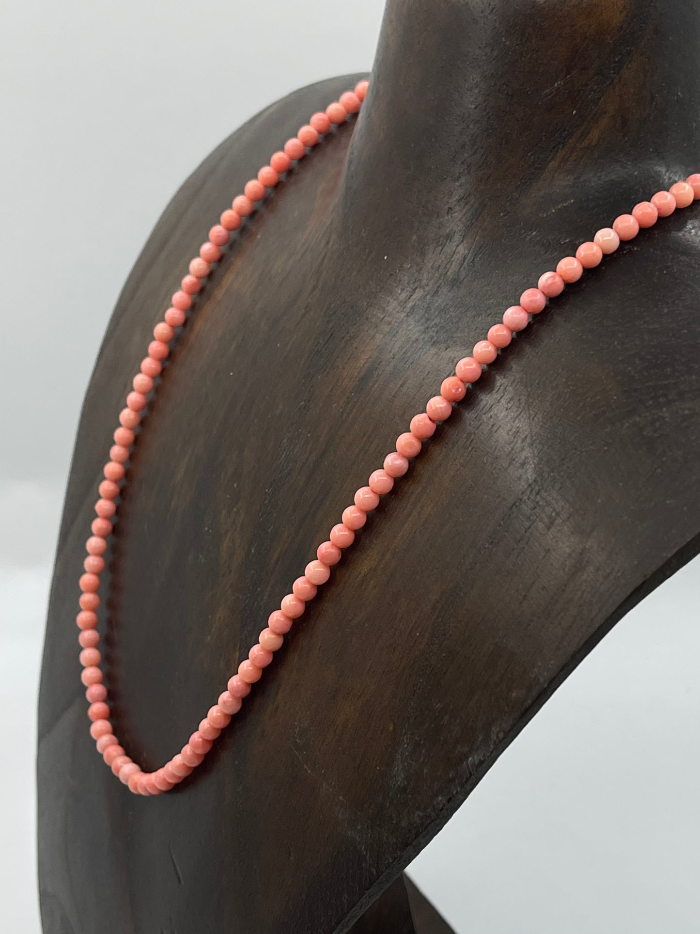 18" 4mm Pink Coral Beaded Necklace