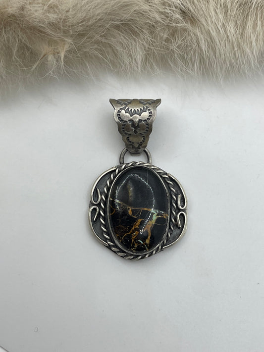 Blackjack Pendant by Gilbert Nez