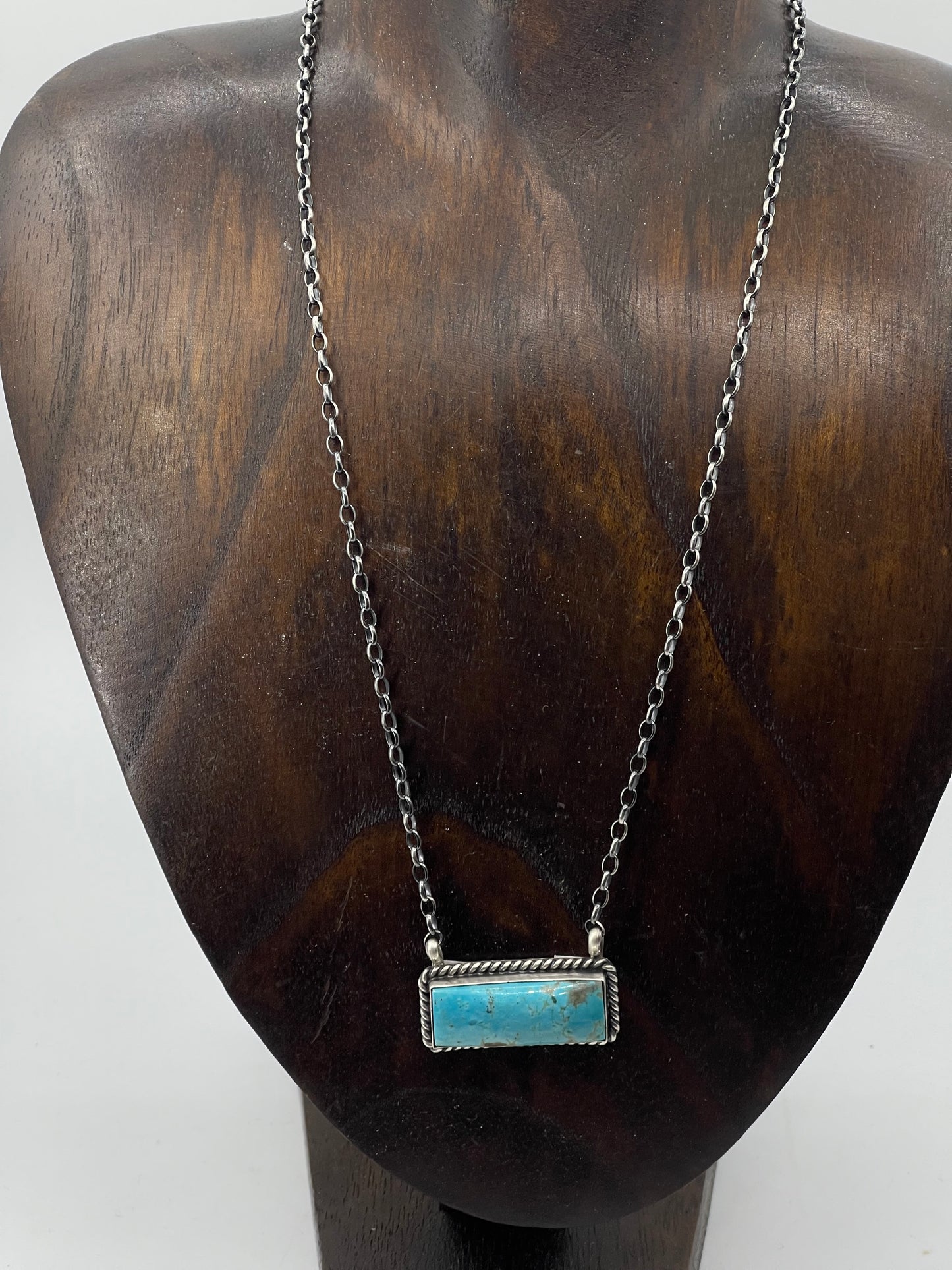 Kingman Turquoise Bar Necklace