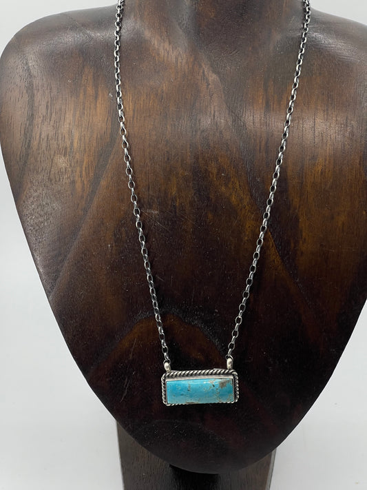 Kingman Turquoise Bar Necklace