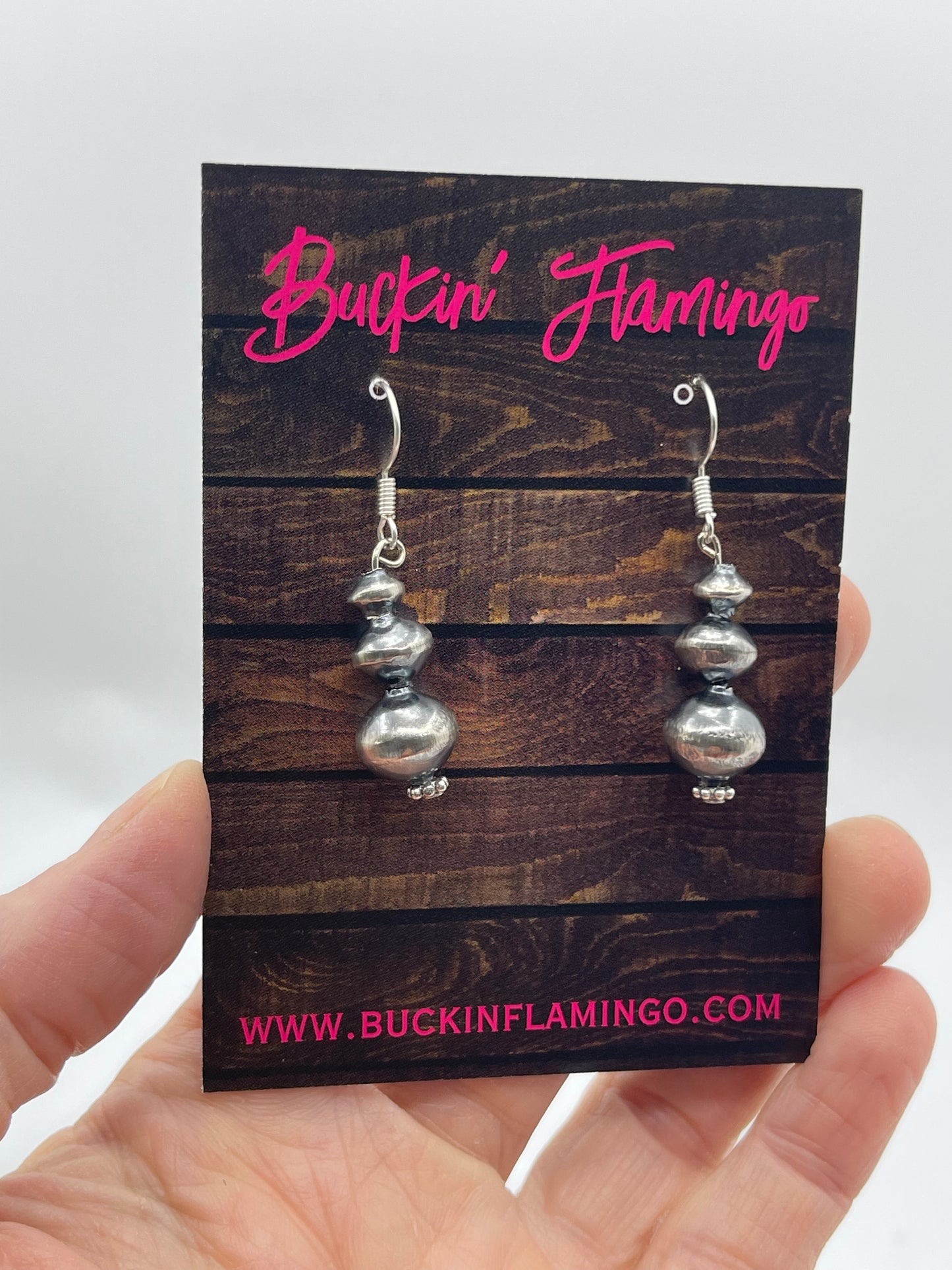 Handmade Navajo Pearl Earrings by Treva Jim, Navajo