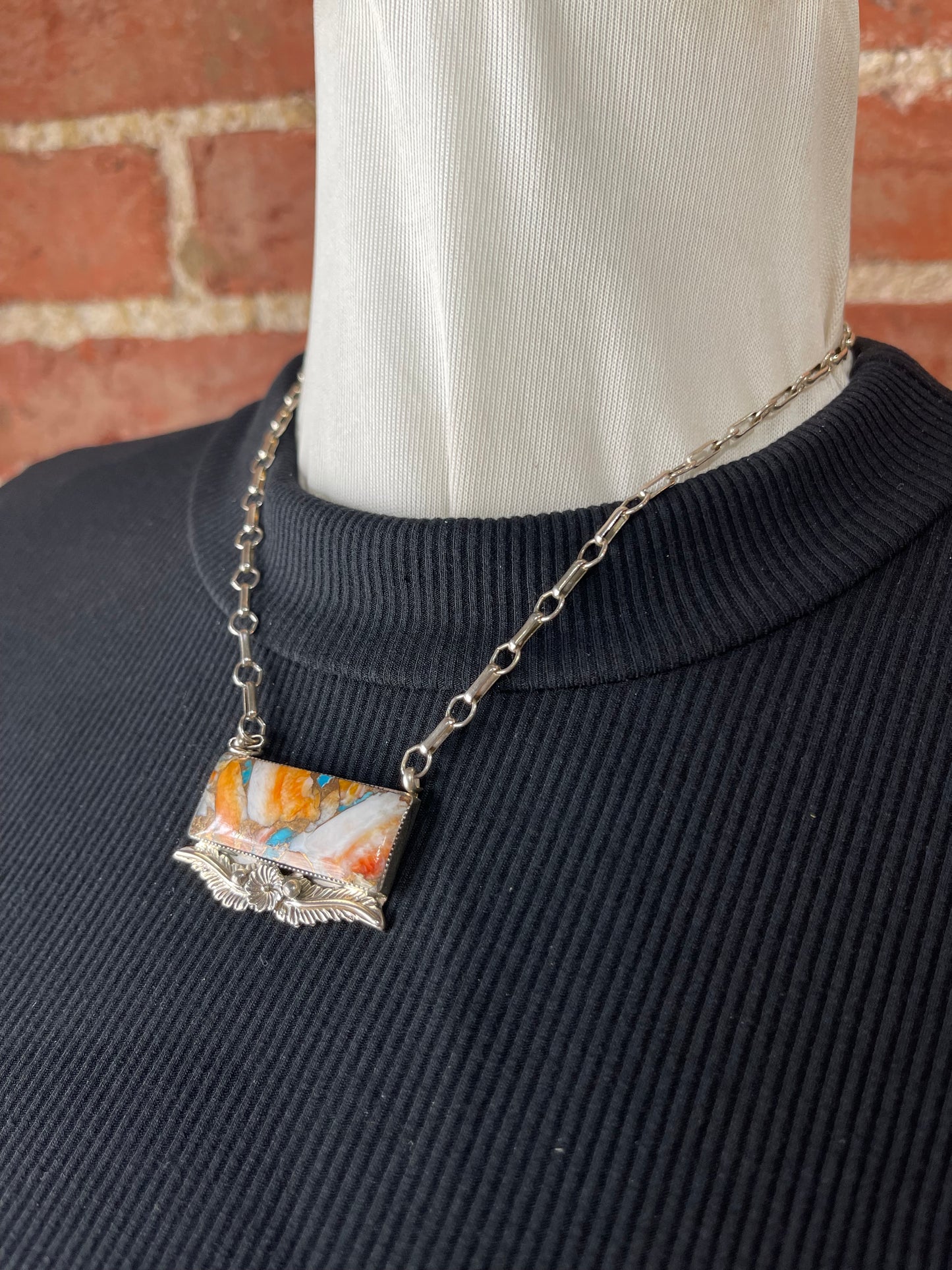 17" Spiny Turquoise Necklace by Greg Yazzie, Navajo