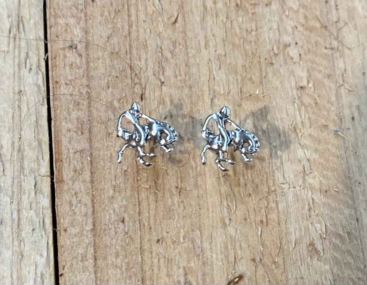 Bucking Horse Sterling Silver Studs