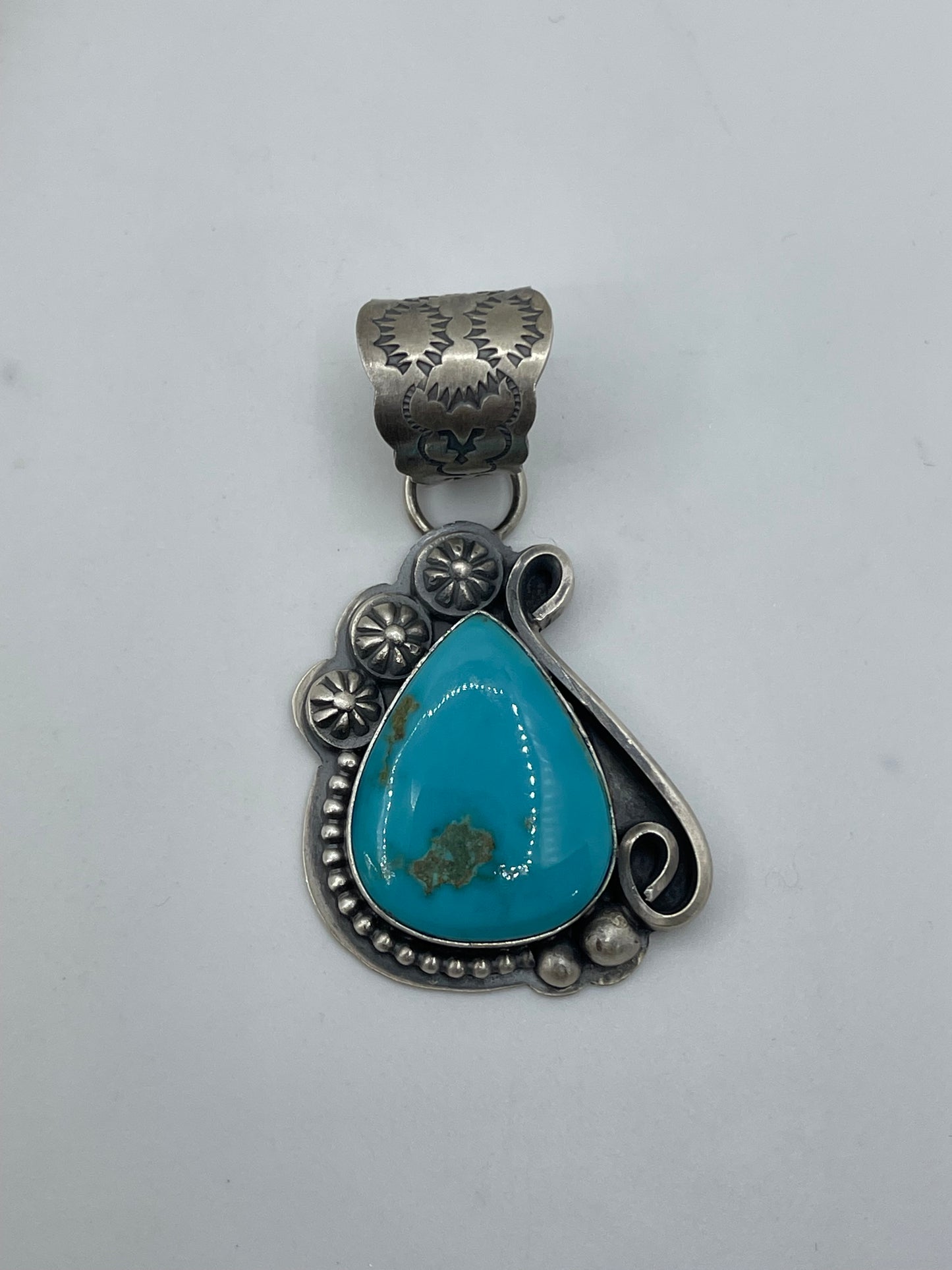 Cripple Creek Pendant by Delbert Secatero, Navajo