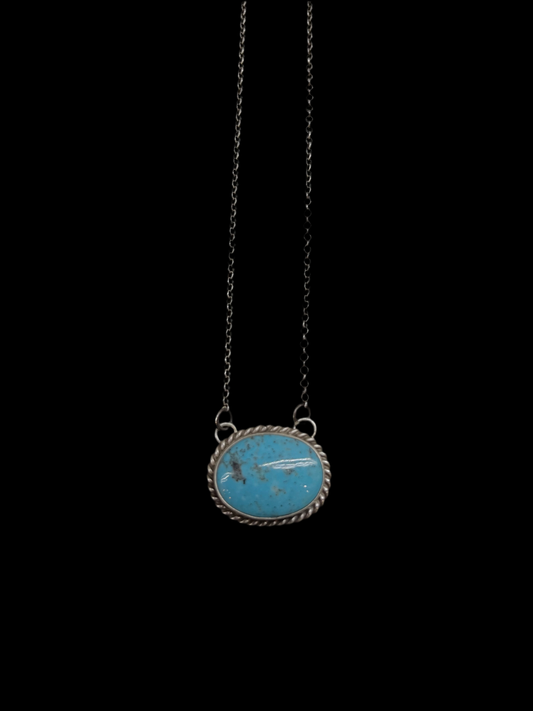 18" Kingman Turquoise Necklace by Theresa Smith, Navajo