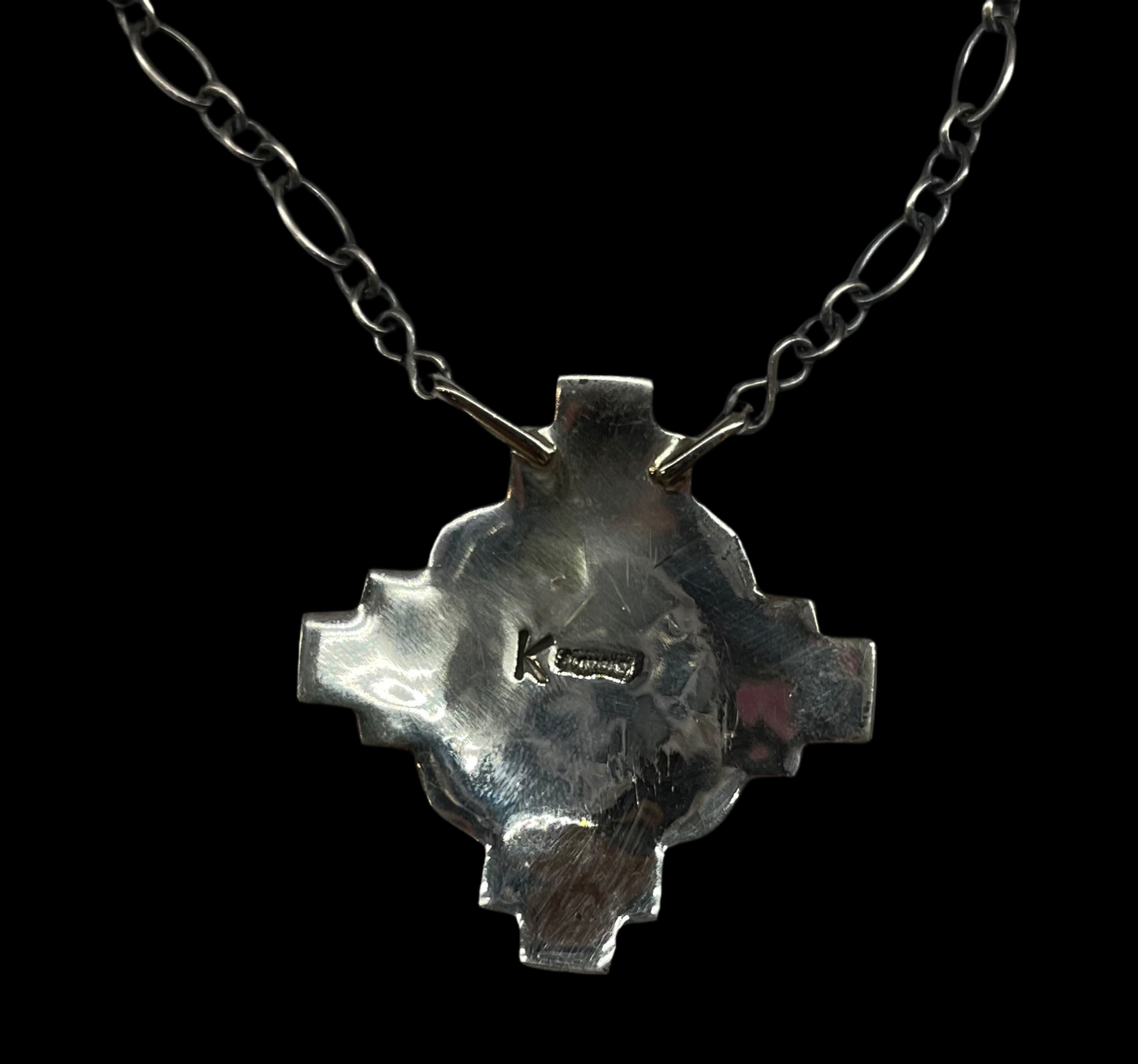 Sterling Silver Zia Symbol With Horse by Emerson Kinsel, Navajo