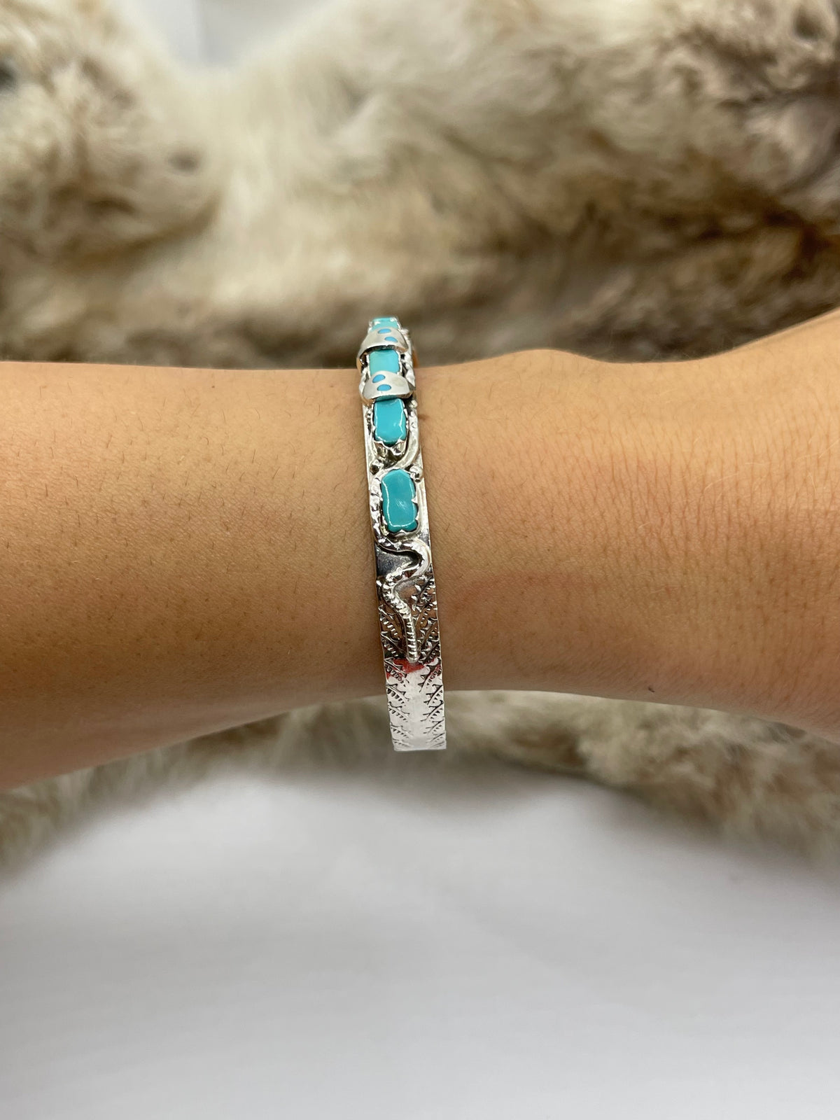 6”-7” Effie C. Snake Bracelet by Jay Calavaza, Zuni