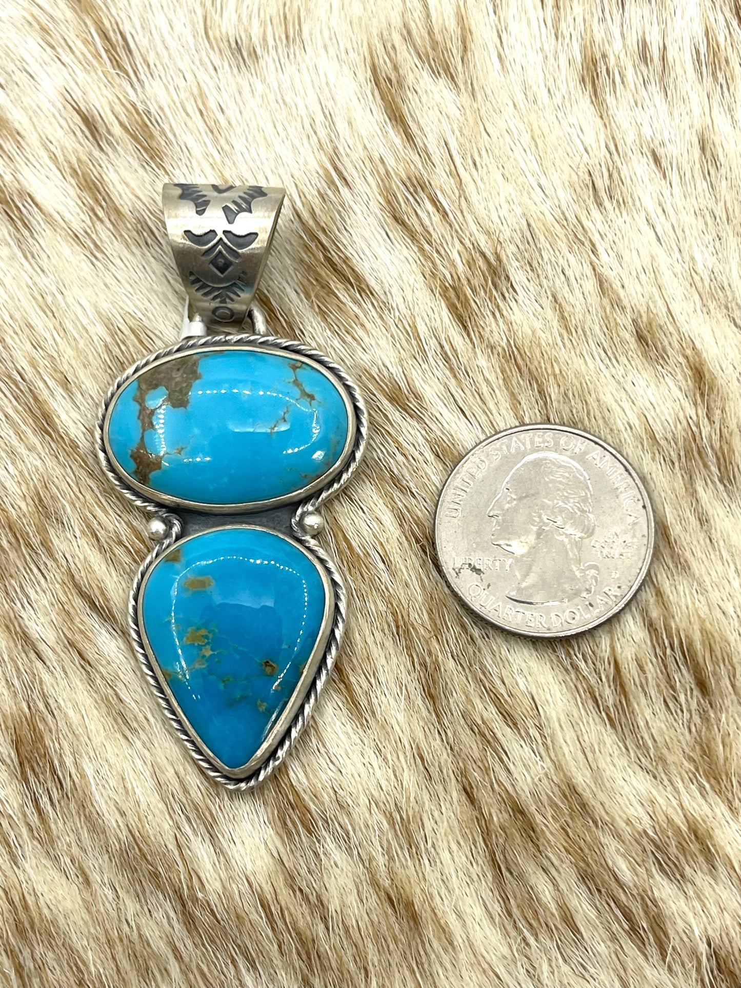 2 Stone Turquoise Pendant