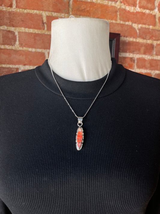18"+3" Spiny Oyster Inlay by Brandon Etsitty, Navajo