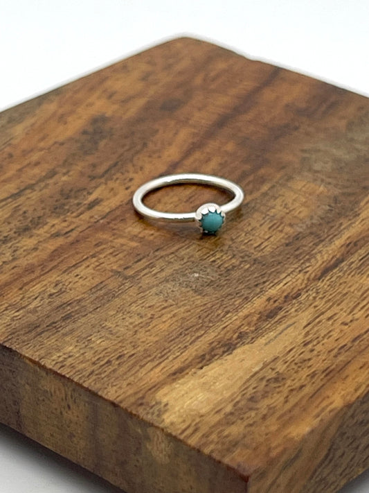 Tiny Turquoise Baby Ring by Dorothy Yazzie, Navajo