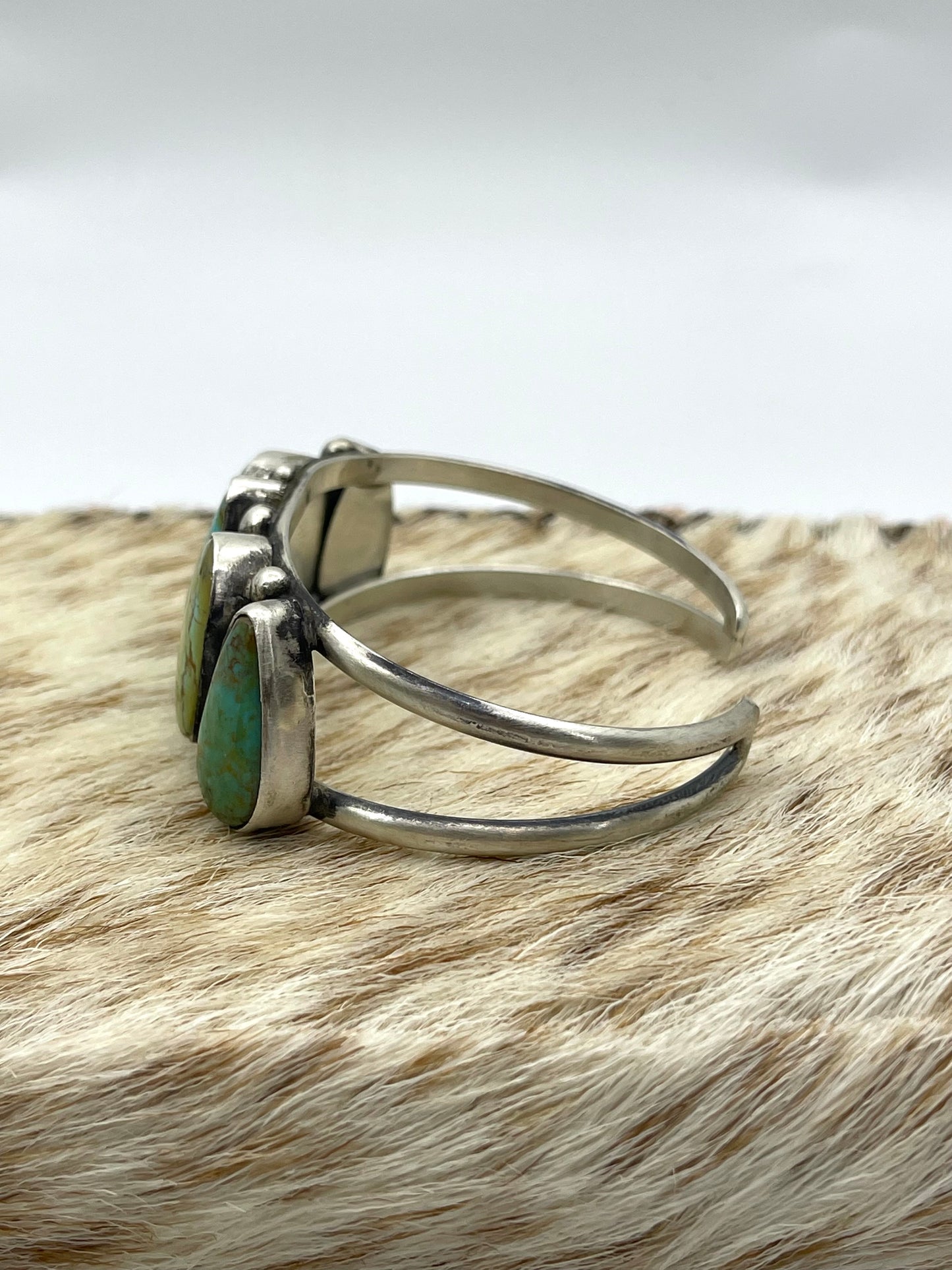5.5”-7” 5 Stone Turquoise Cuff by Augustine Largo, Navajo