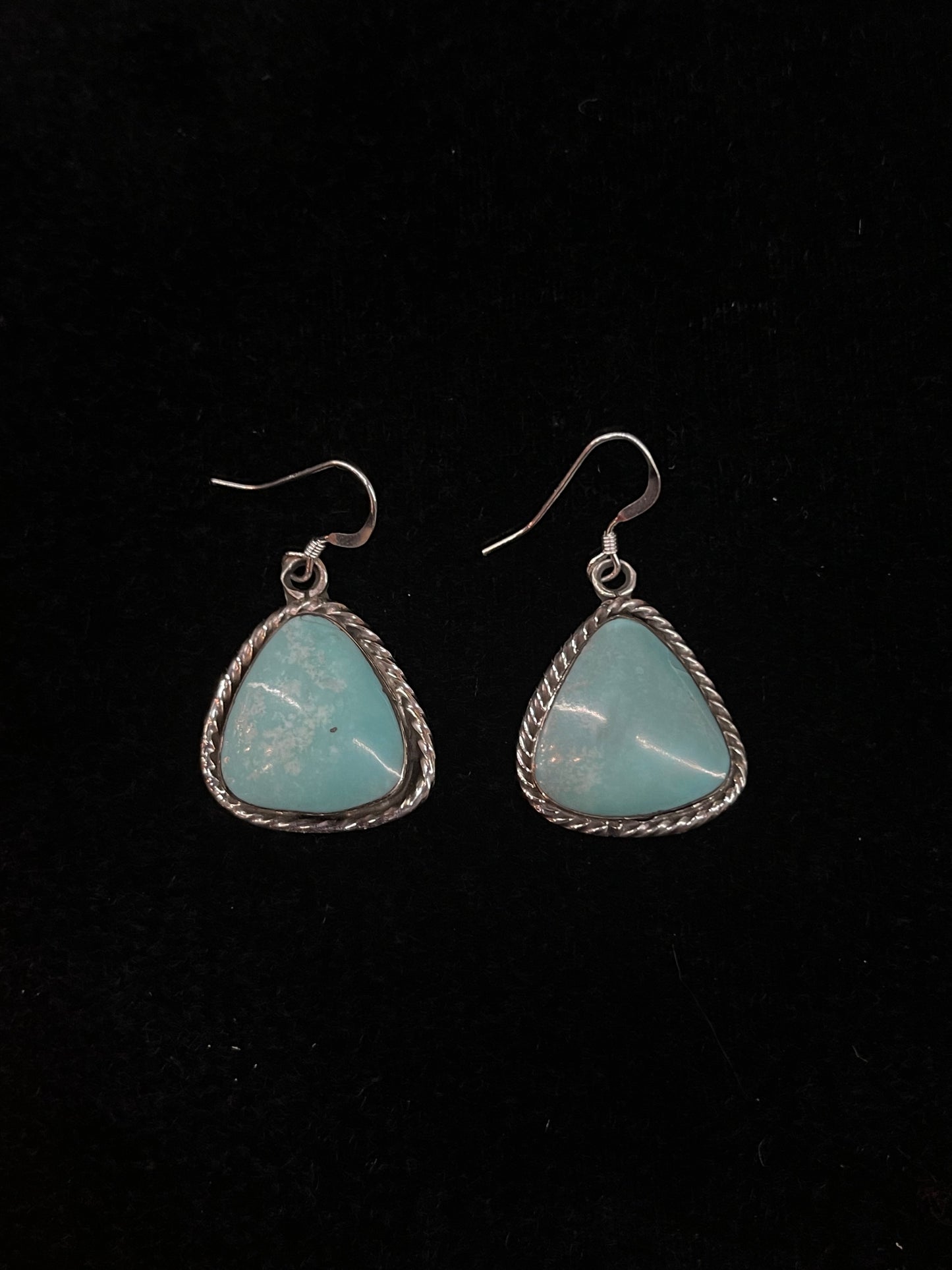 Turquoise Dangle Earrings by Ryntanna Yazzie, Navajo