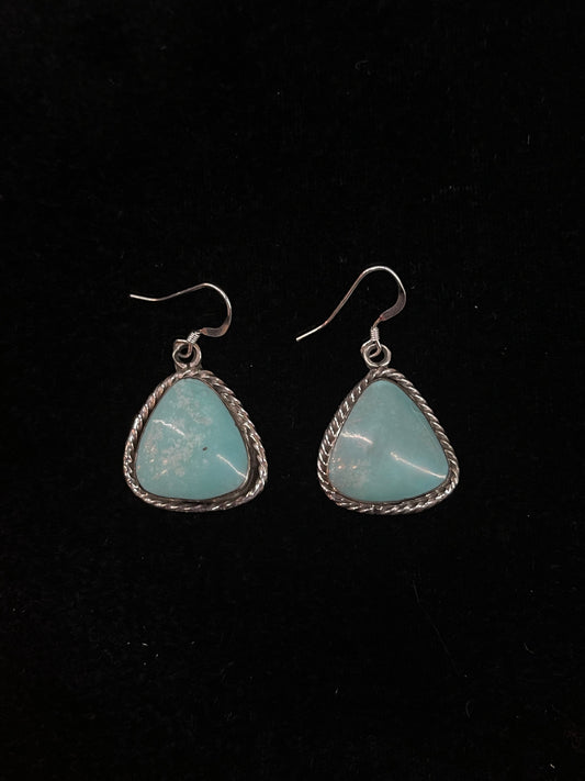 Turquoise Dangle Earrings by Ryntanna Yazzie, Navajo