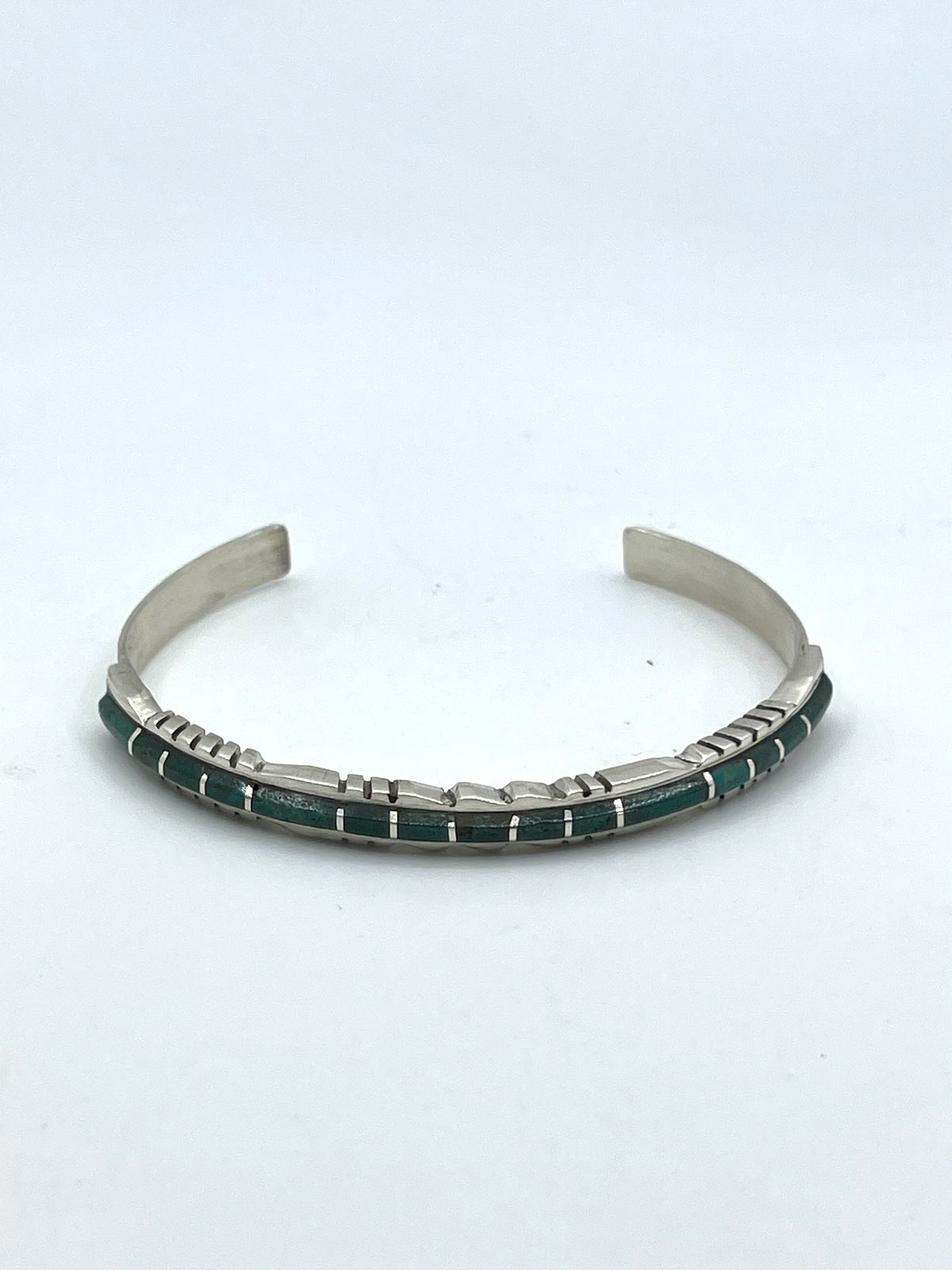 6.5" Inlay Turquoise Cuff by Sheldon Lalio, Zuni