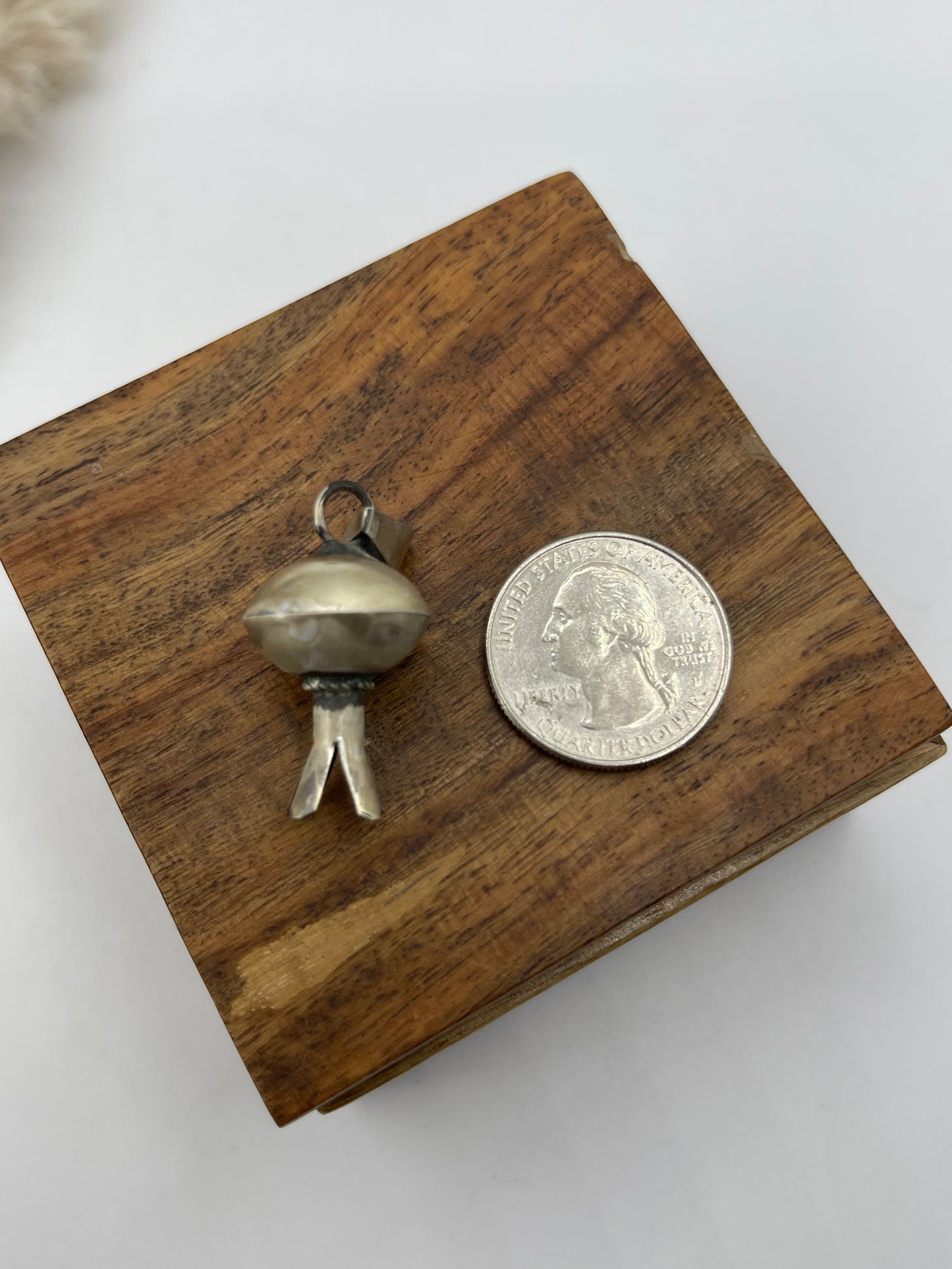 4.8mm Bail Silver Blossom Pendant by Monica Smith, Navajo