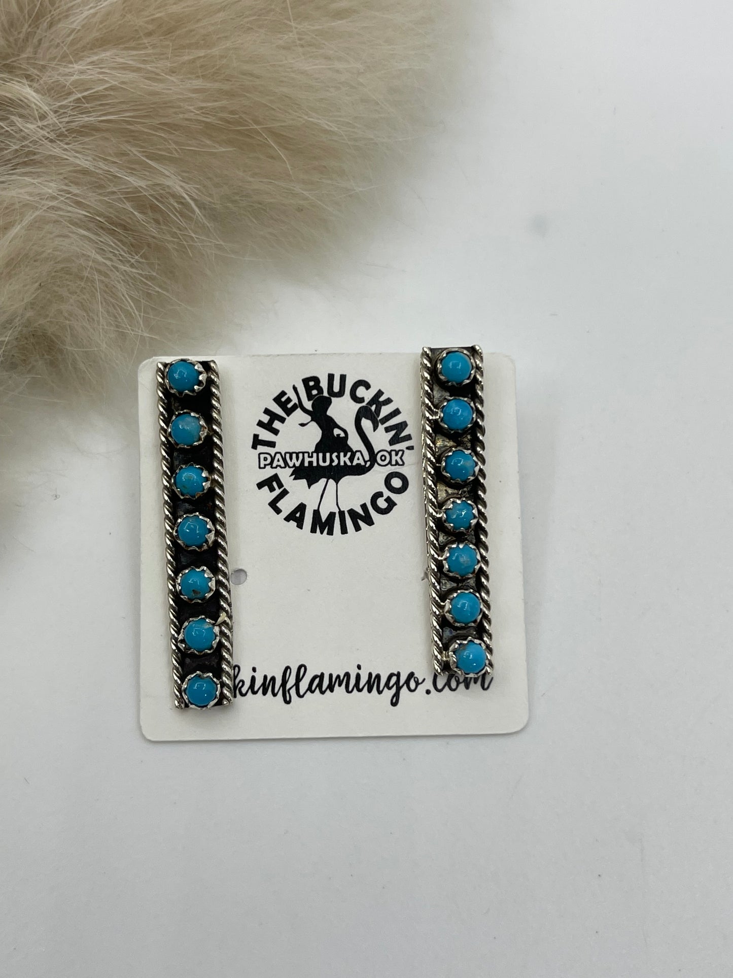 7 Stone Drop Post Earrings by Dominic Dubois, Navajo