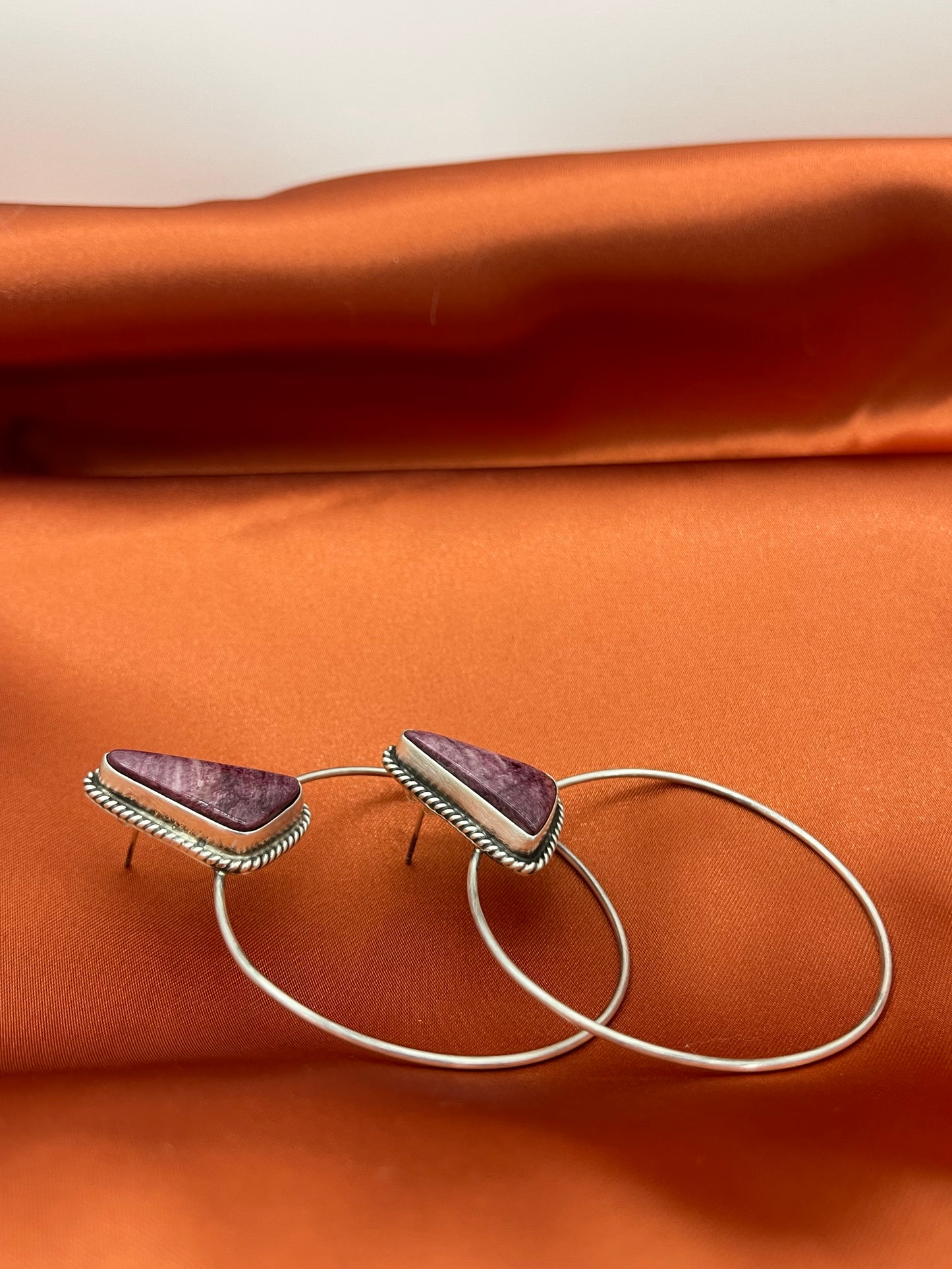 Purple Spiny Oyster Shell Earrings
