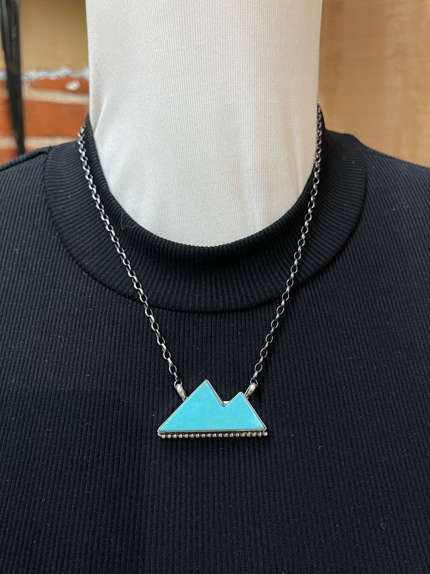 18” Kingman Turquoise Necklace by Augustine Largo, Navajo