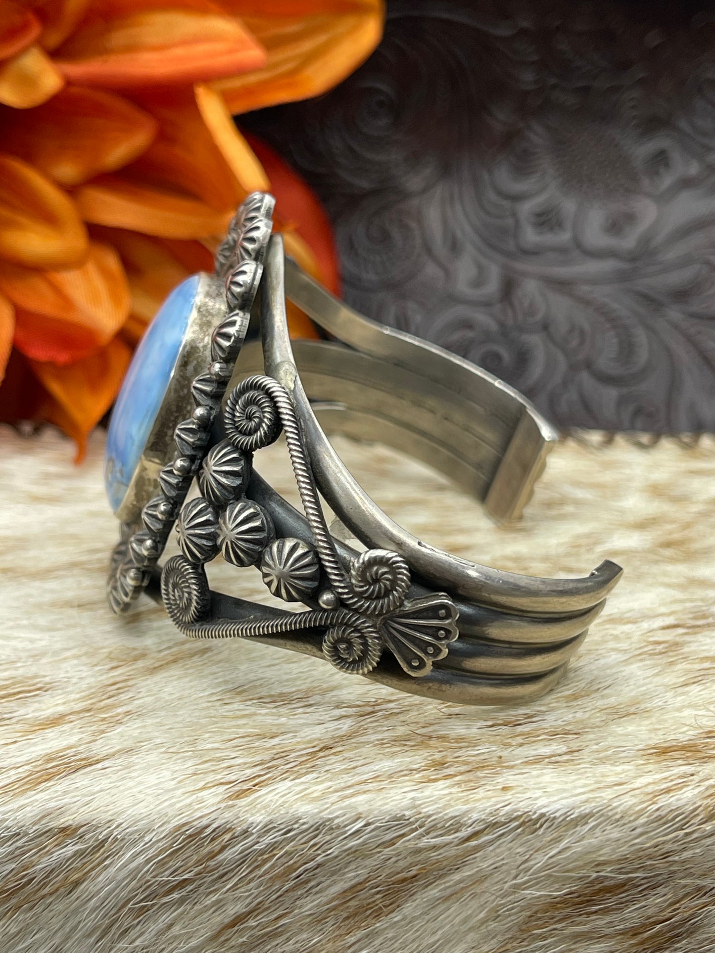 6.5" - 7.5" Golden Hills Turquoise Cuff