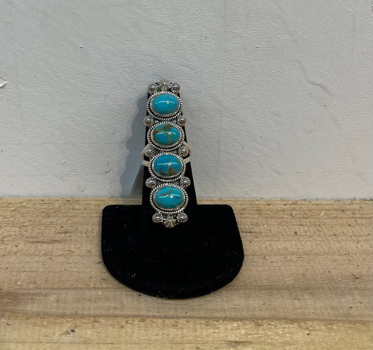 6.0 4-Stone Kingman Turquoise Ring